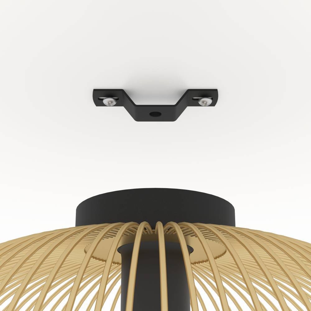 EGLO Deckenleuchte »VENEZUELA Deckenlampe, Esszimmerlampe, Metall, schwarz, gold, E27«, Leuchtmittel E27 | Leuchtmittel wechselbar-ohne Leuchtmittel, Wohnzimmerlampe, Küche, Flur, Drahtschirm, 1flammig, 110x93,5x23,5xcm
