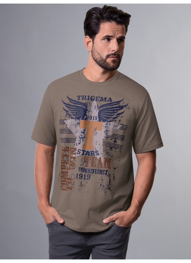 Trigema T-Shirt »TRIGEMA T-Shirt mit großem kaufen | Print-Motiv« ▷ BAUR