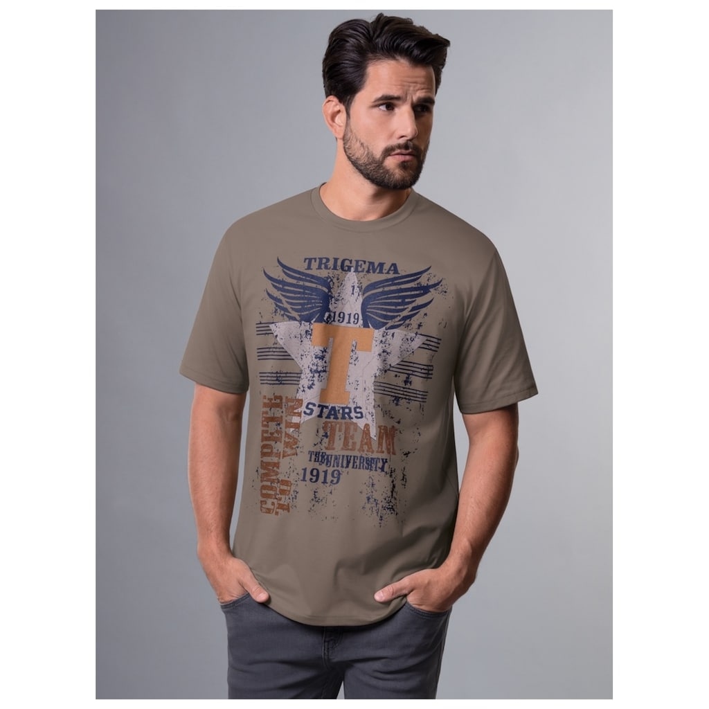 Trigema T-Shirt »TRIGEMA T-Shirt mit großem Print-Motiv«, (1 tlg.)