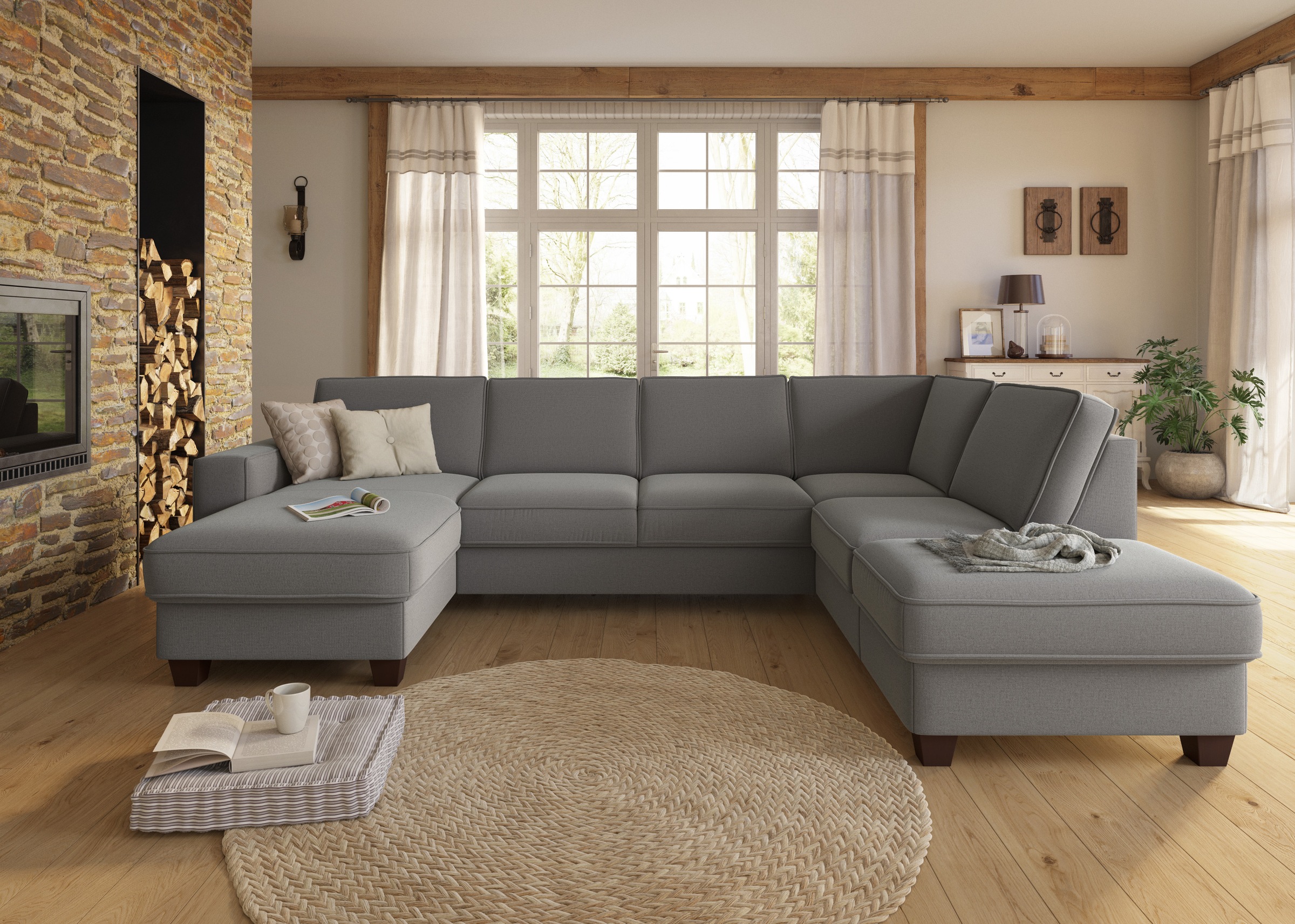 Home affaire Wohnlandschaft "County U-Form" wahlweise Ottomane links oder r günstig online kaufen