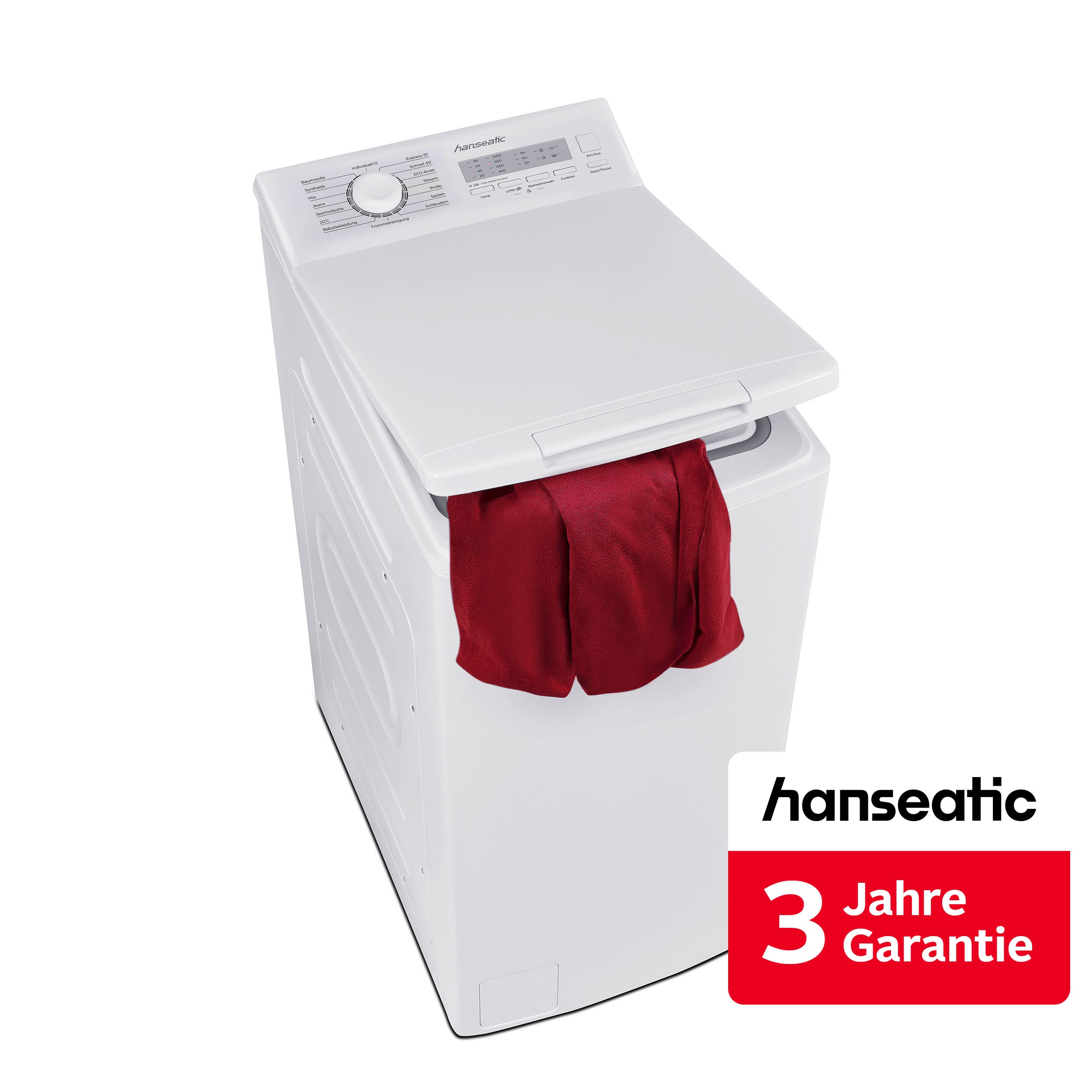 Hanseatic Waschmaschine Toplader "HTW610C" 6 kg 1000 U/min inkl. 3 Jahre Herstellergarantie