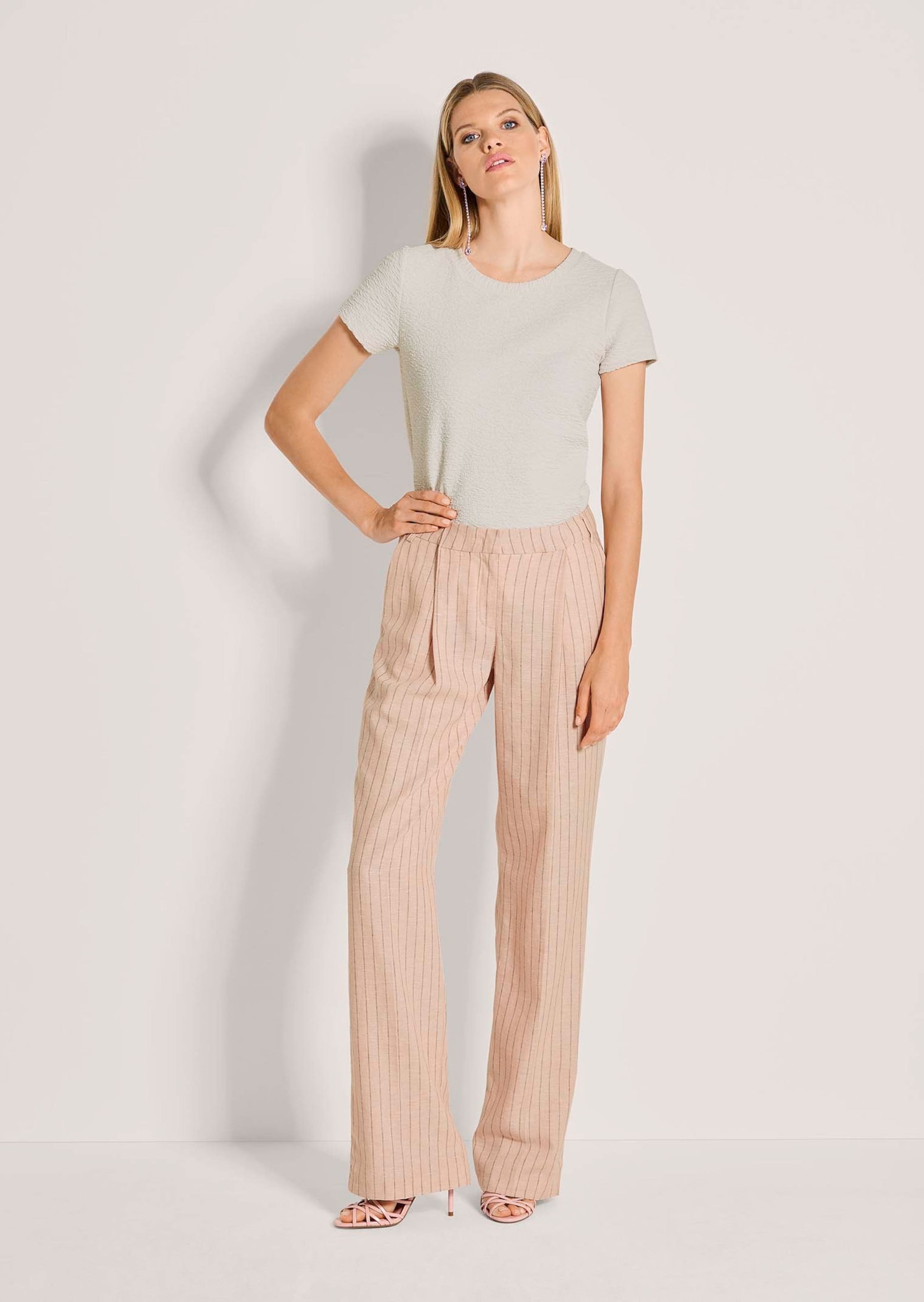 MADELEINE Stoffhose "Leinenhose Bundfaltenhose mit Nadelstreifen" günstig online kaufen