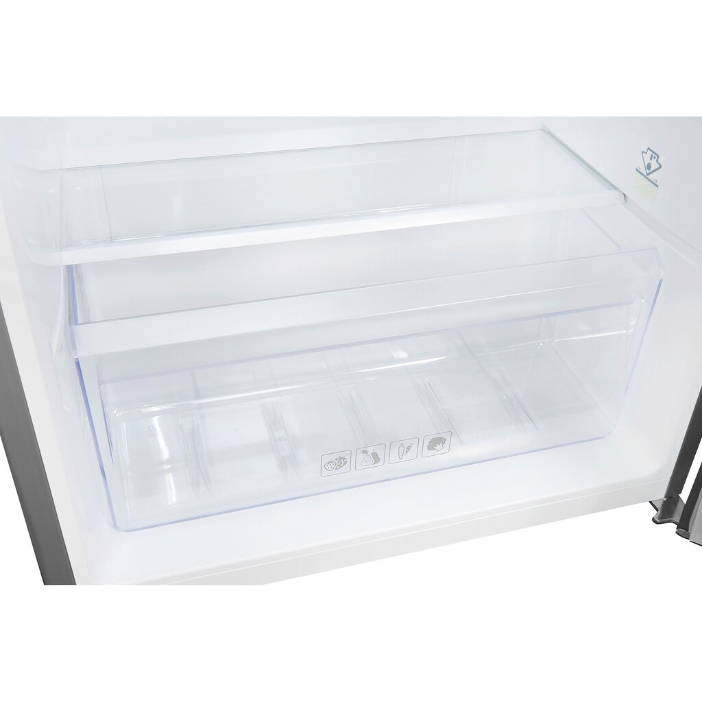 exquisit Kühlschrank, KS15-V-040D inoxlook, 85,5 cm hoch, 54,5 cm breit