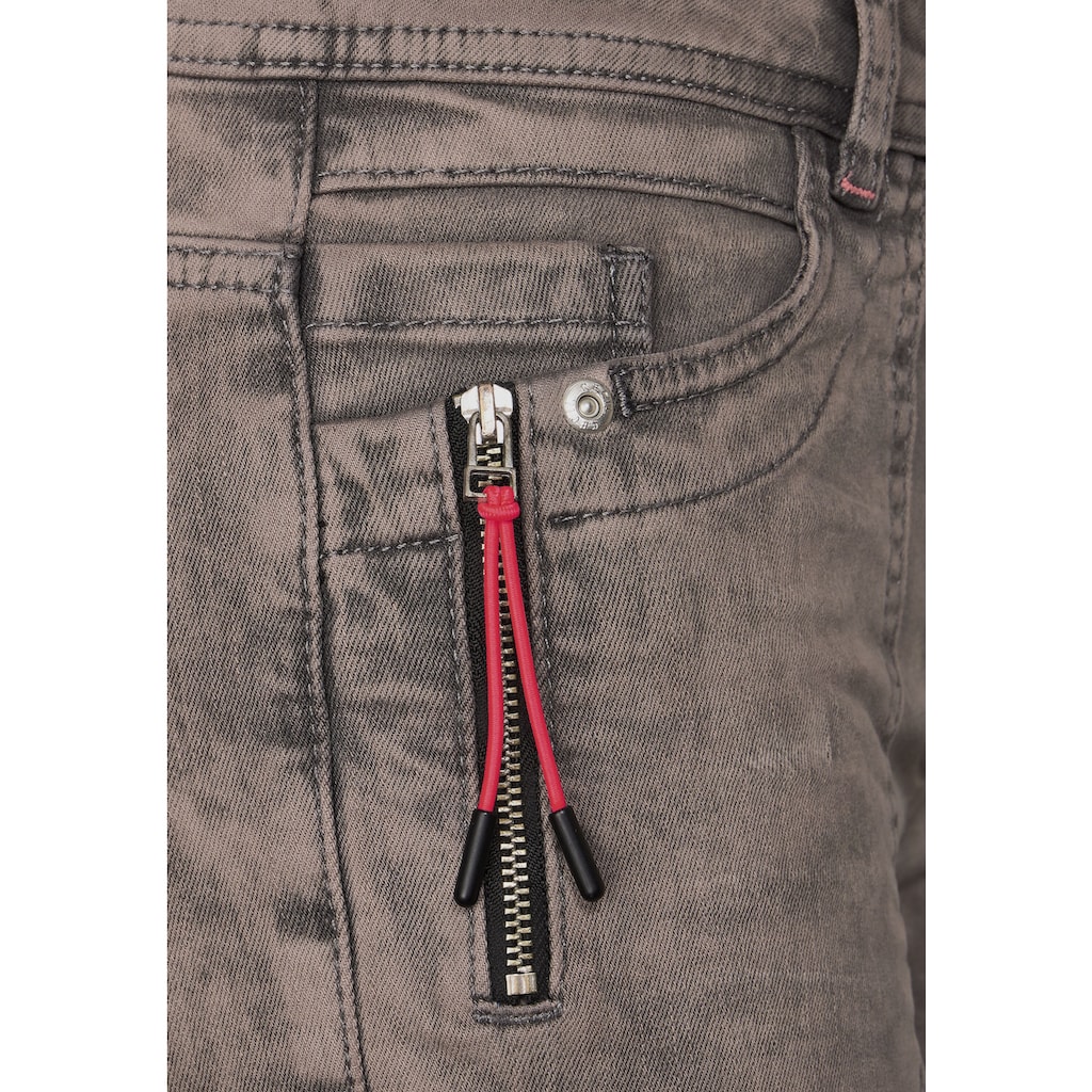 Cecil Slim-fit-Jeans, mit Zipper-Detail