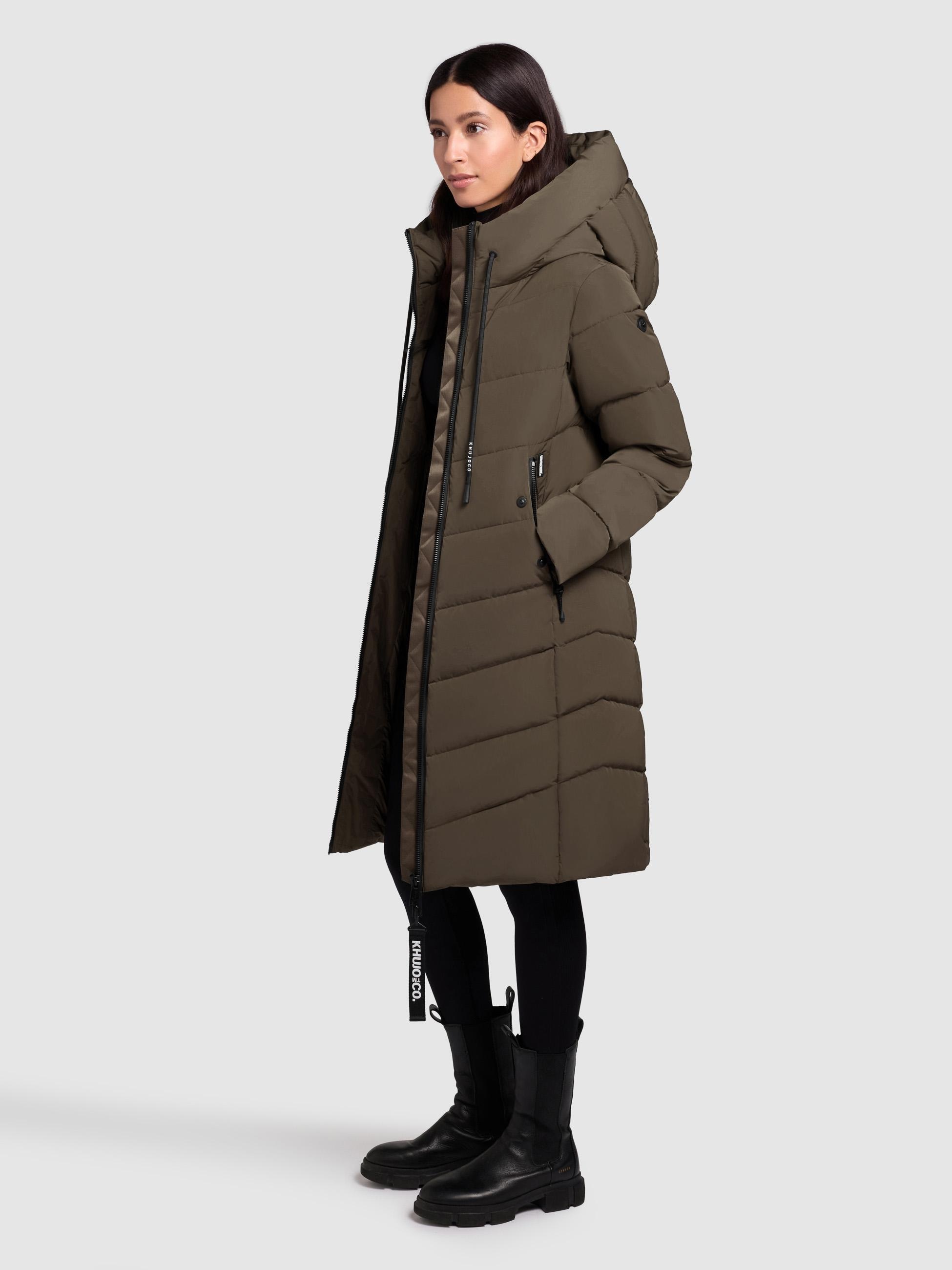 khujo Steppmantel »Mikia2-YM«, Warmer Damen Wintermantel mit hohem Kragen und Kapuze