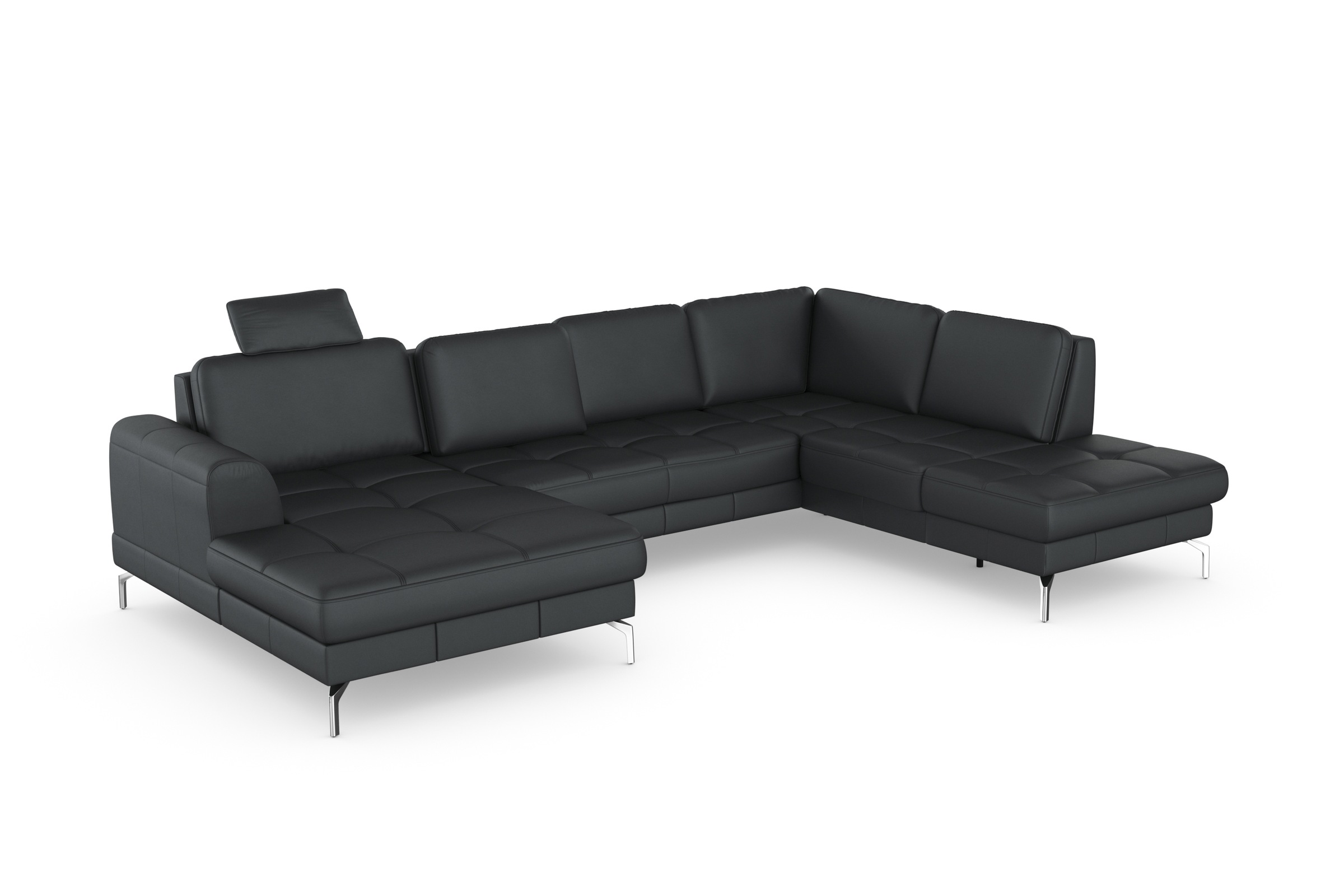 sit&more Wohnlandschaft »Bendigo U-Form«, inklusive Sitztiefenverstellung, Bodenfreiheit 15 cm, in 2 Fußfarben