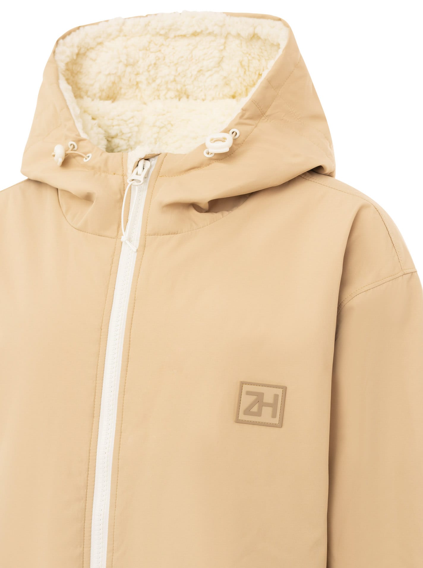 Zwillingsherz Kurzmantel »"Oversize Windjacke ZH"« seitliche Taschen, Kapuze, Reißverschluss, Teddy Futter, Oversized