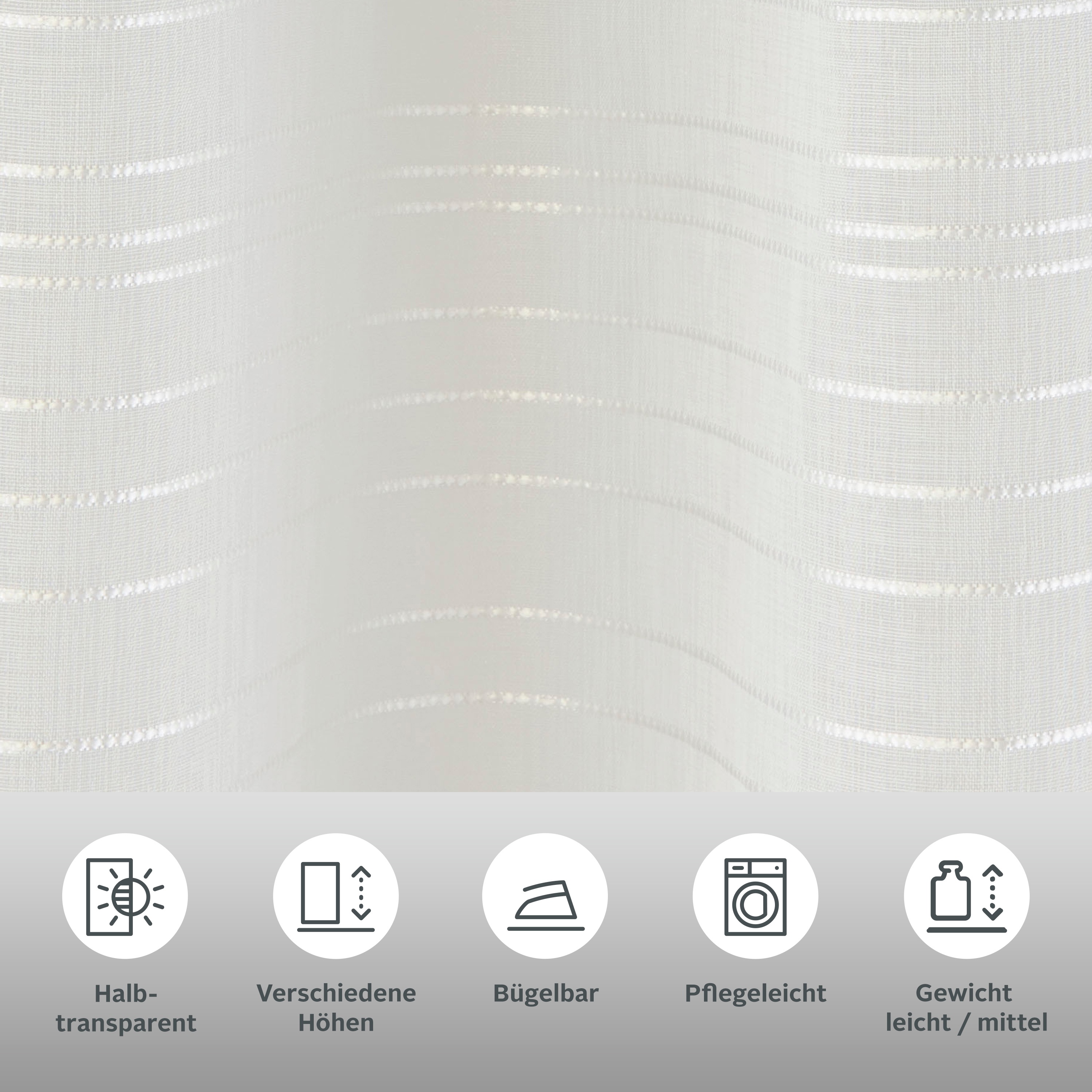 Thumbnail - Bruno Banani Gardine "Linus" Ösen 1 Stk. tlg. 1 Schal, eingewebte Querstreifen