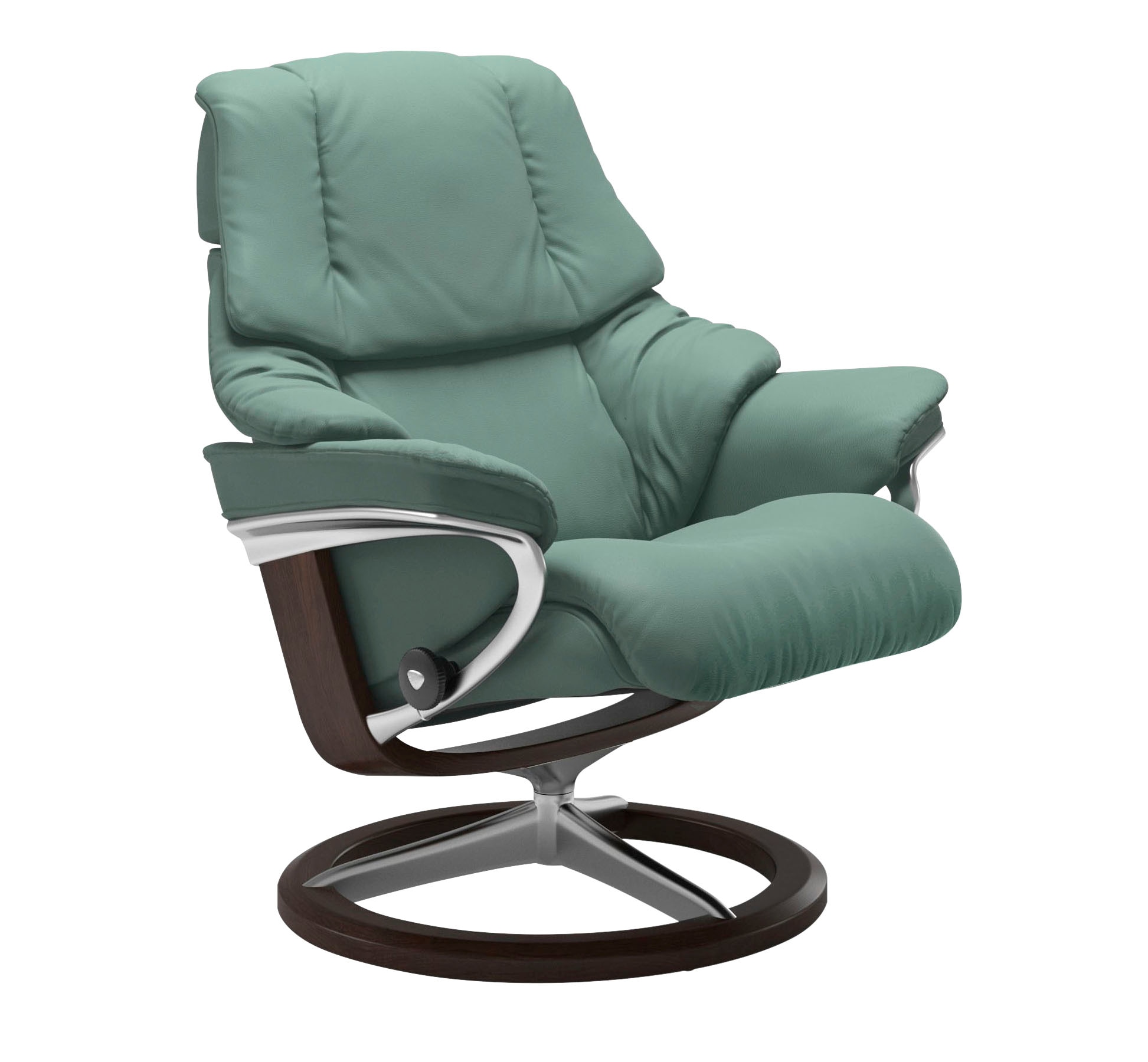 Stressless® Relaxsessel »Reno«, (Set, Relaxsessel mit Hocker), mit Hocker, mit Signature Base, Größe S, M & L, Gestell Braun