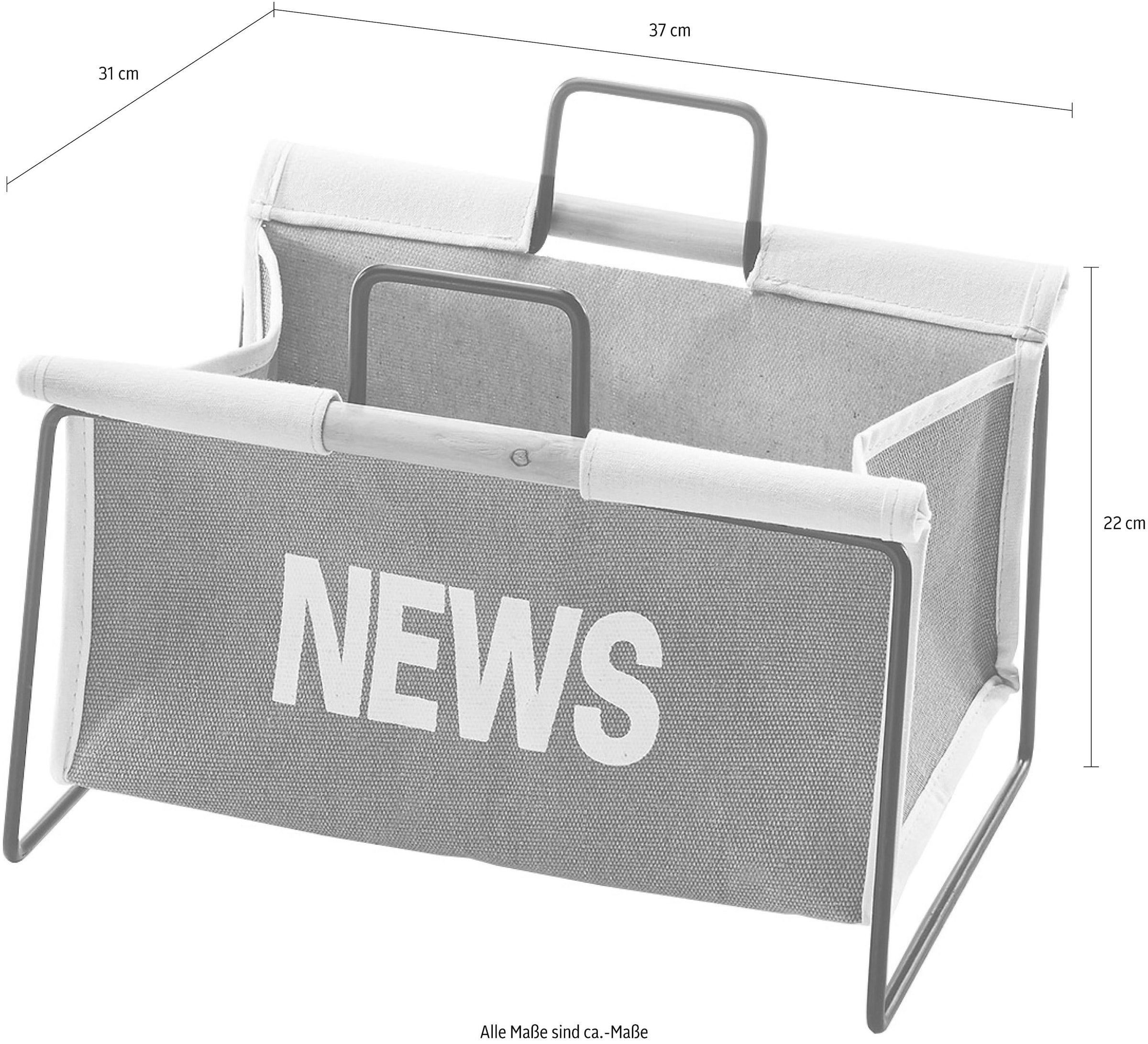 locker Zeitungsständer »Zeitungsständer aus Metall, schwarz und Canvas  grau« kaufen | BAUR