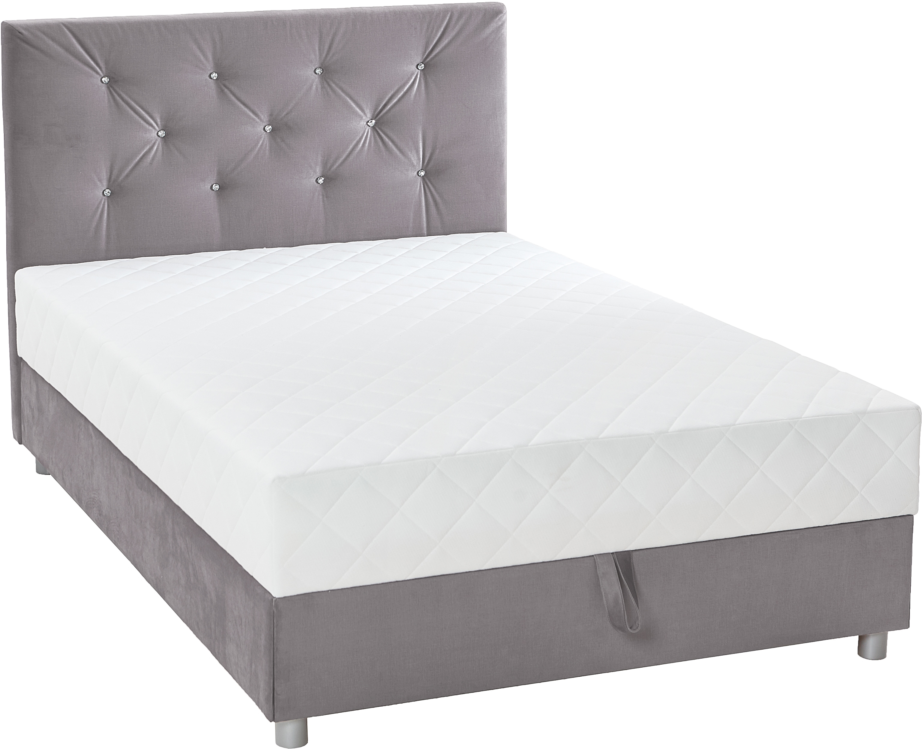 ATLANTIC home collection "CELIA im hochwertiger Samtoptik" mit Taschen-Federkernmatratze, Bettkasten und Strass-Steinen