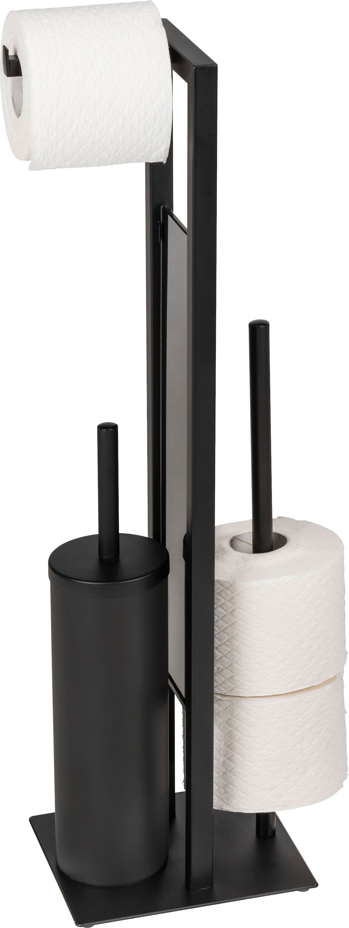 WENKO WC-Garnitur »Rivalta«, aus Stahl-Glas-Polypropylen, schwarz, 3 in 1  Standgarnitur kaufen | BAUR