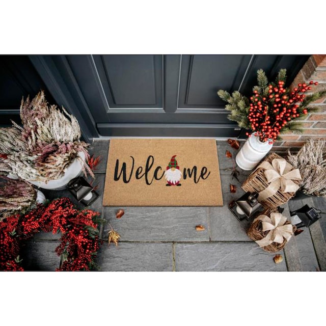 HANSE Home Fußmatte »Kokos Welcome Gnome«, rechteckig, Kokos,  Schmutzfangmatte, Outdoor, Rutschfest, Innen, Kokosmatte, Flur | BAUR