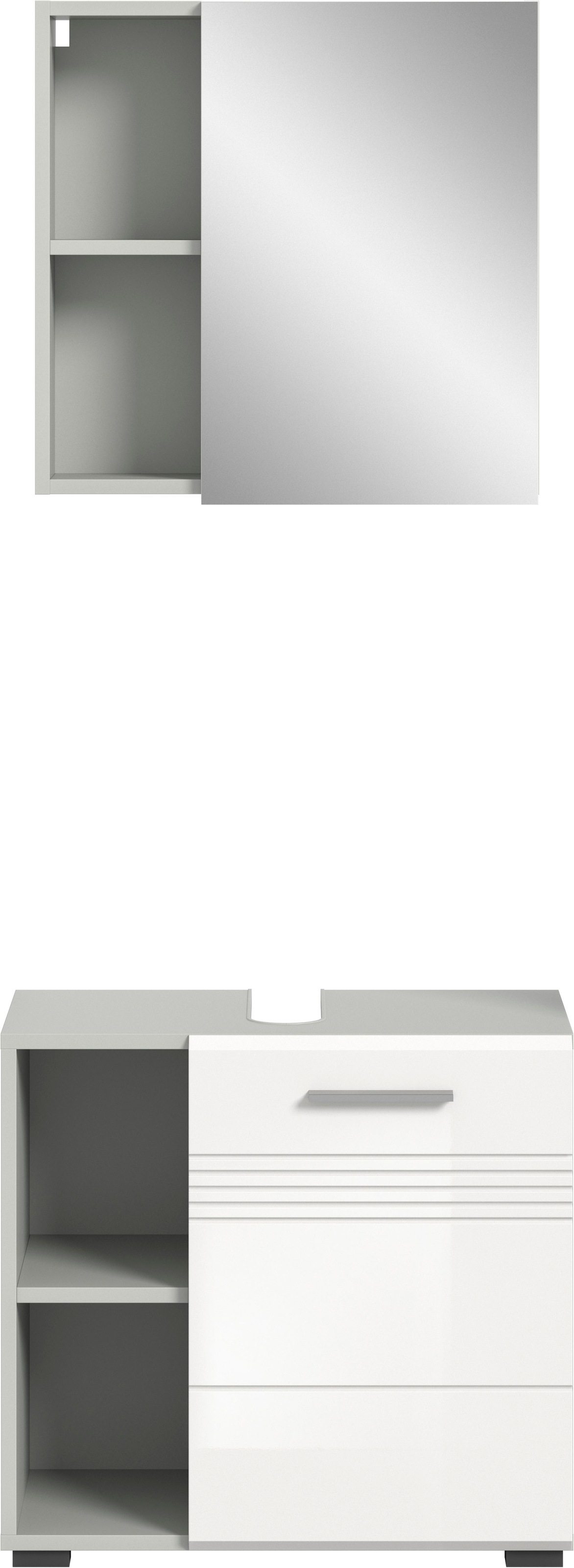 Thumbnail - welltime Badmöbel-Set "Calicio, bestehend aus: Waschbeckenunterschrank, Spiegelschrank" 2 Stk. tlg.