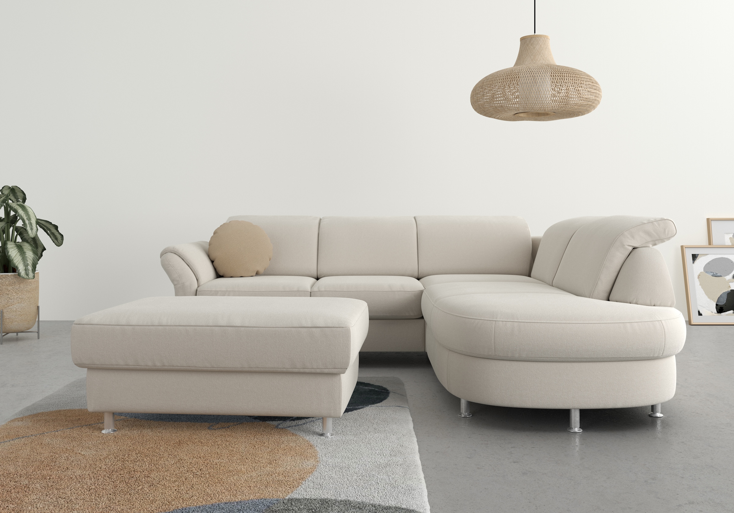 sit&more Ecksofa "Apulia L-Form" wahlweise Schlaffunktion, Bettkasten und Kopf- und Armteilverstellung