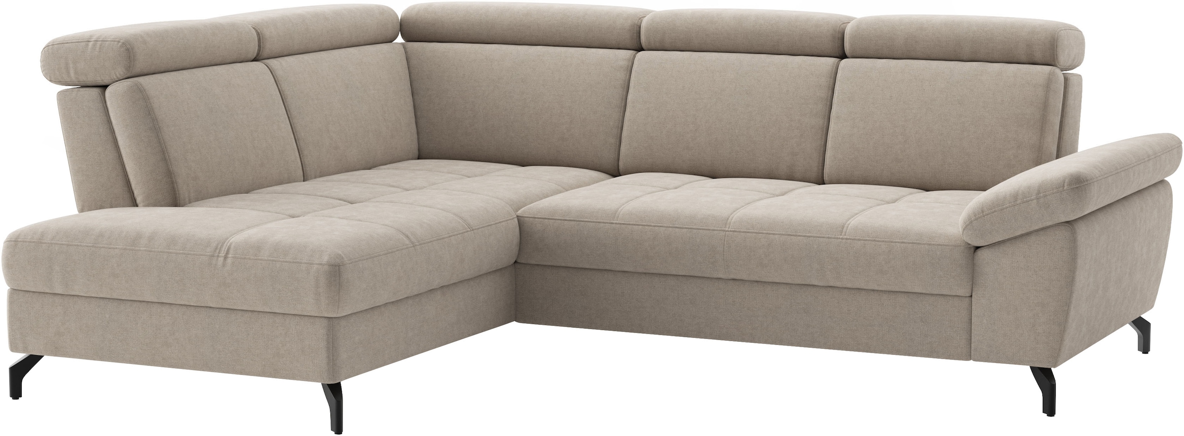 sit&more Ecksofa »Vanity; L-Form, B. 254 cm« Inkl.Sitz-,Kopf-und Armteilverstellung