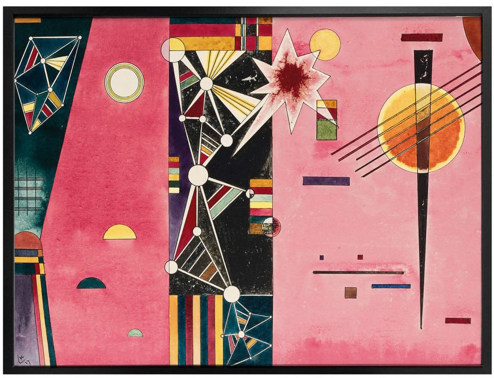 Black Friday Wall-Art Poster »Kandinsky abstrakte Kunst Rosa Rot«,  Abstrakt, (1 St.), Poster, Wandbild, Bild, Wandposter | BAUR