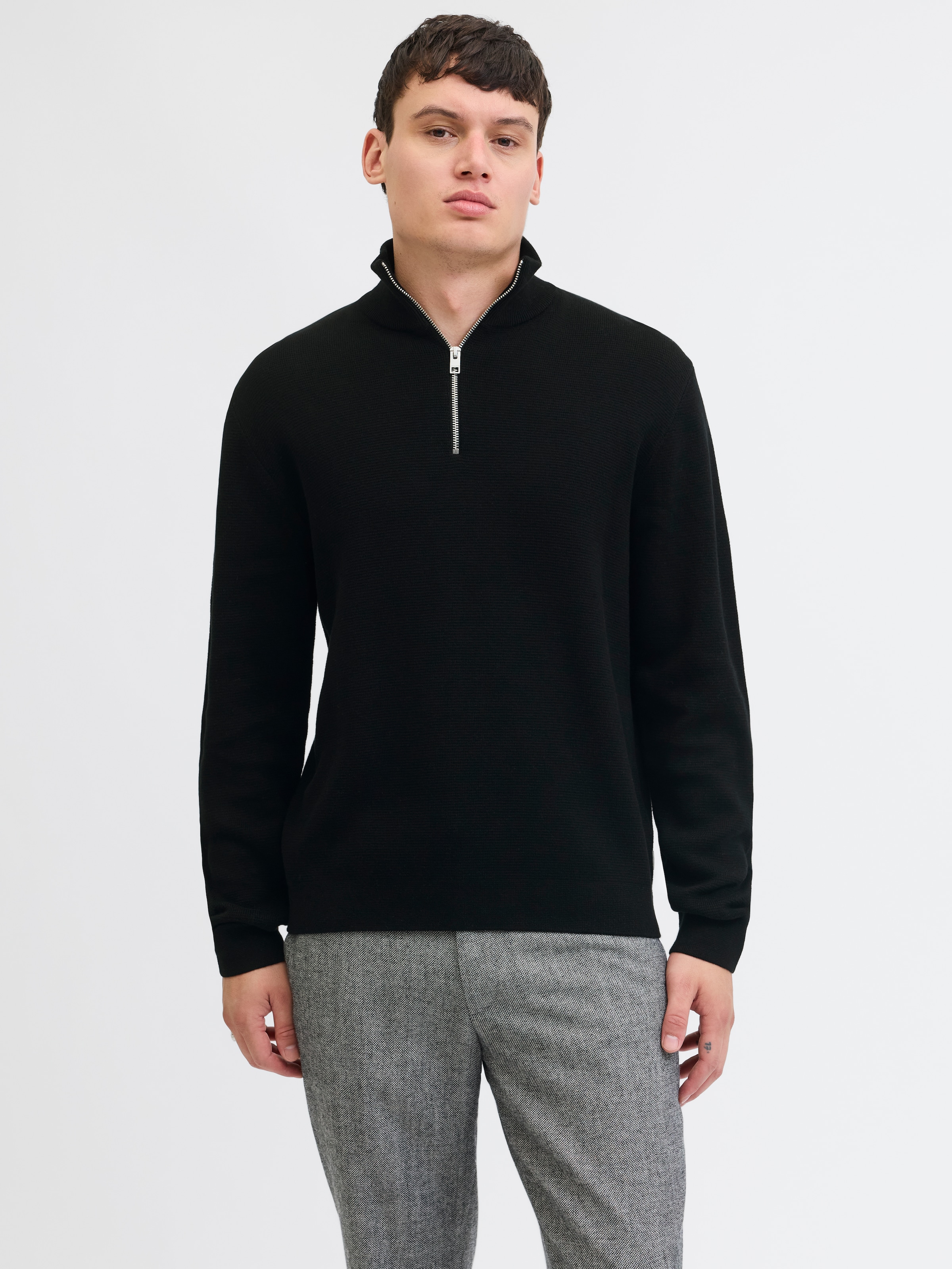 Jack & Jones Troyer "JPRBLAMILANO STITCH KNIT HALF ZIP SN" mit kurzem Reißv günstig online kaufen