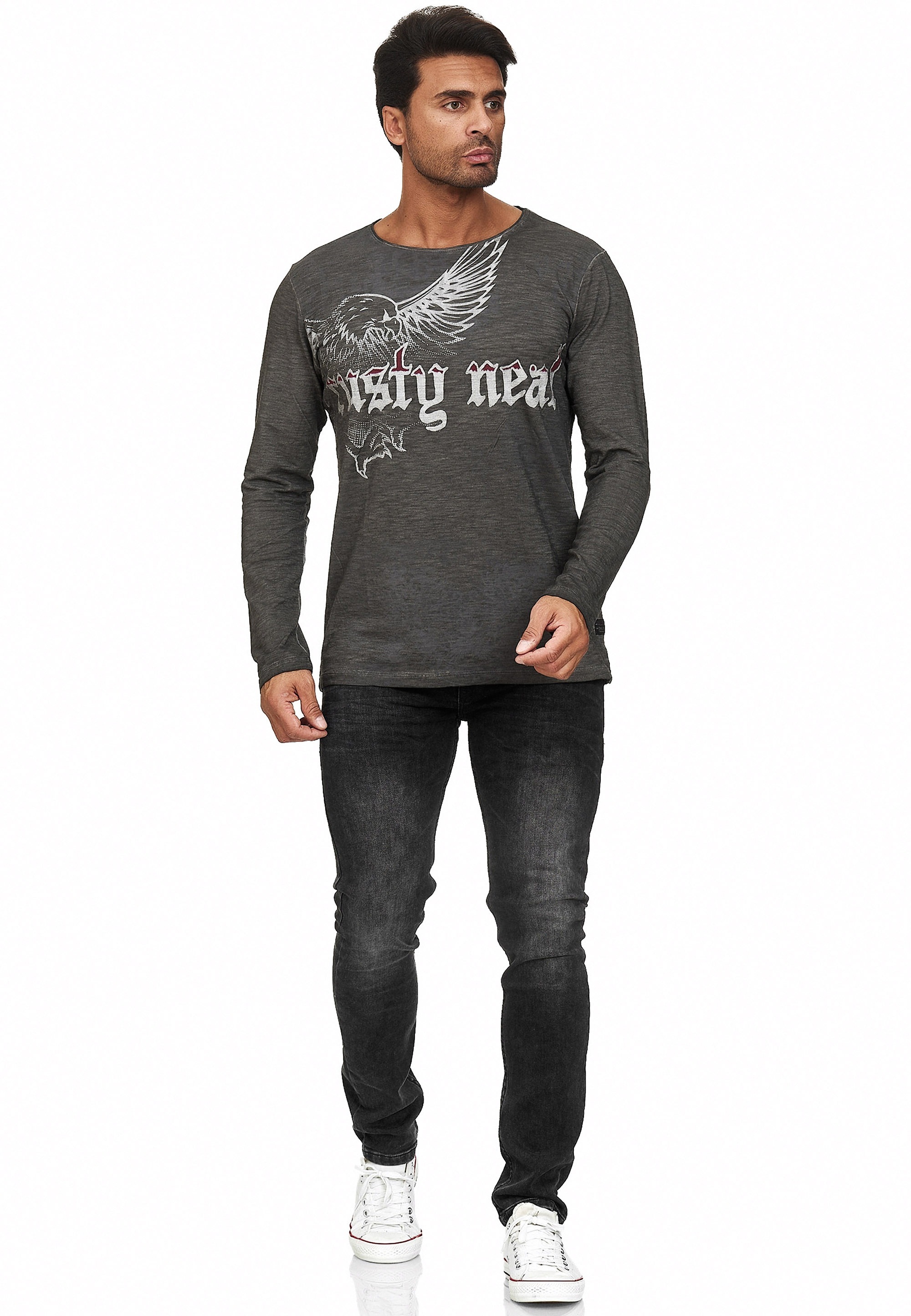 Rusty Neal Langarmshirt, mit lässigem Print günstig online kaufen