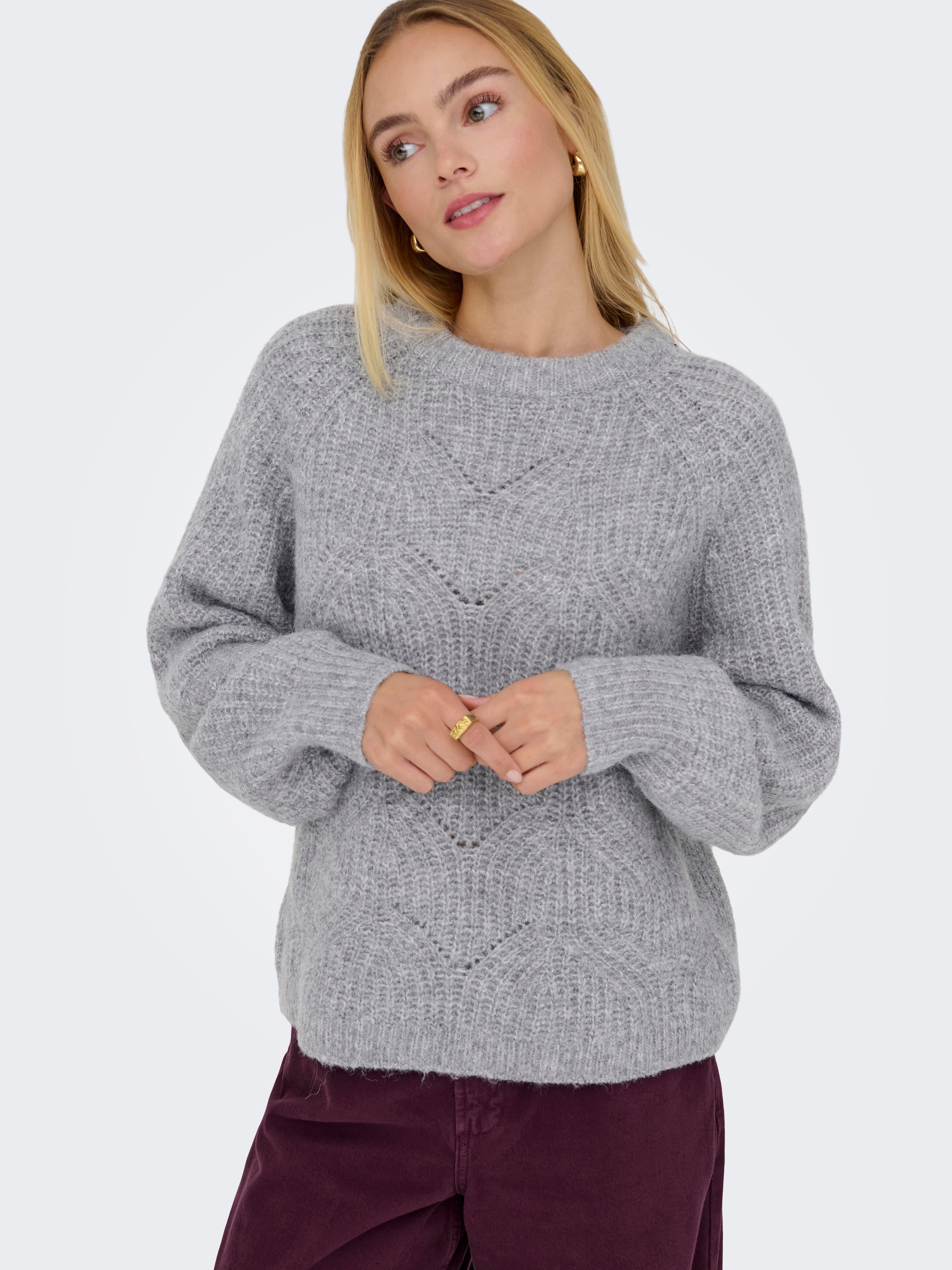 ONLY Strickpullover "ONLGILA LIFE LS STRUCTURE O-NECK BF KNT" günstig online kaufen