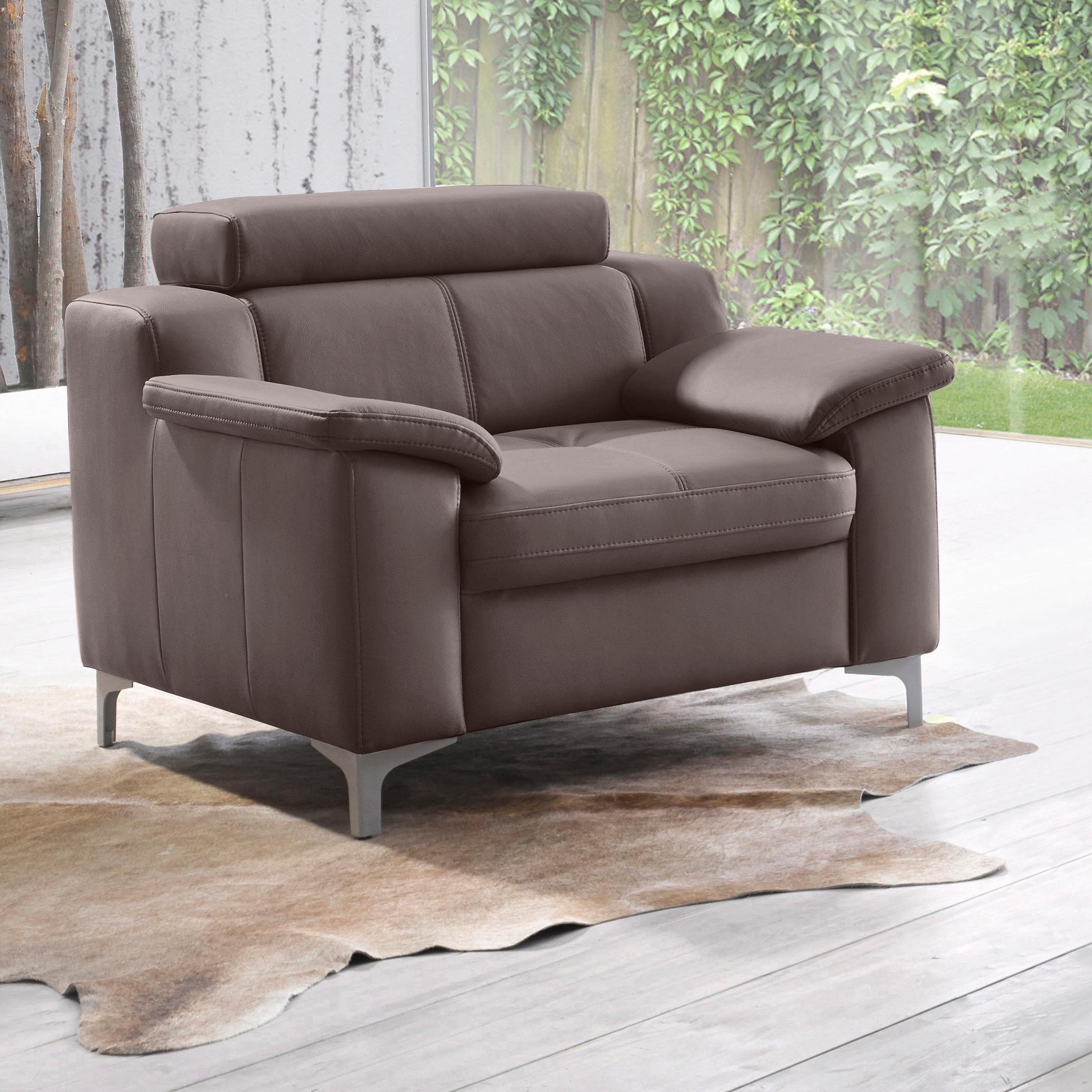 exxpo - sofa fashion Sessel "Florenz, Loungesessel, Relaxsessel mit hohem Sitzkomfort, modern", bequeme Armlehnen, hochh