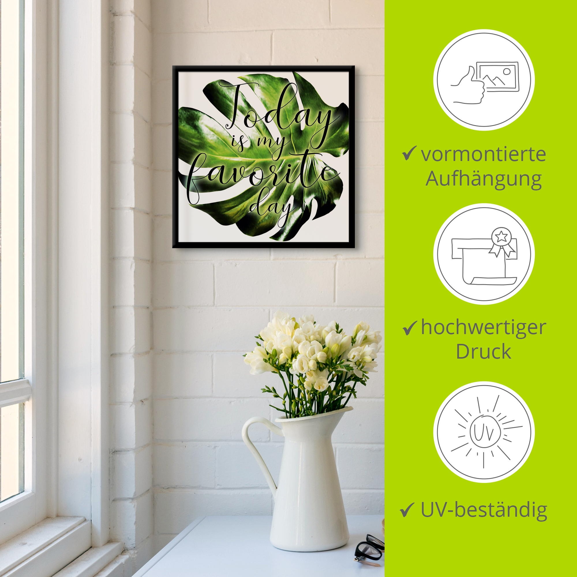 Artland Wandbild »Heute ist mein Lieblingstag«, Sprüche & Texte, (1 St.)