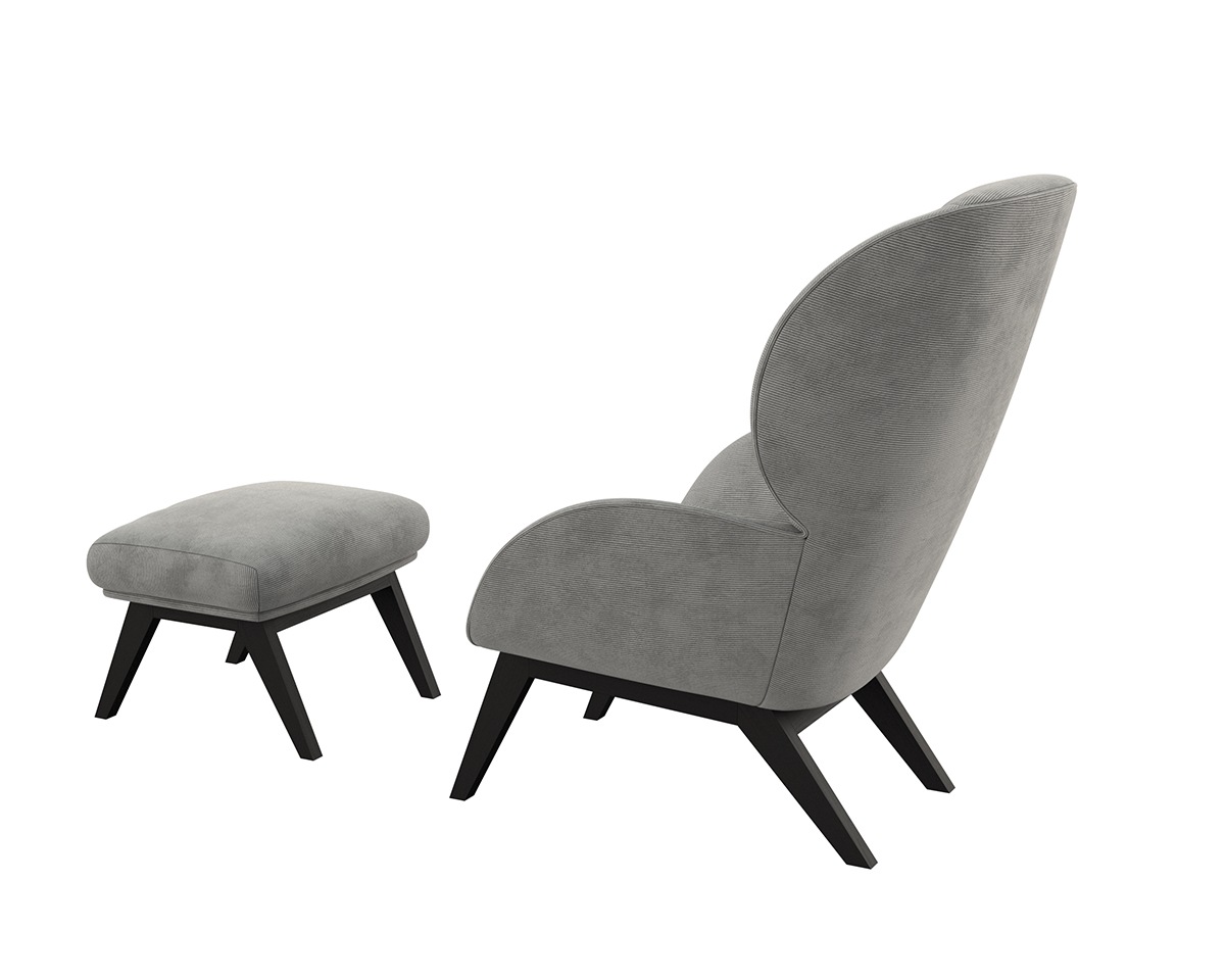 FLEXLUX Ohrensessel »Adria Designsessel, Loungesessel,«, Stil & Komfort, organische Form, Fuß Holz schwarz