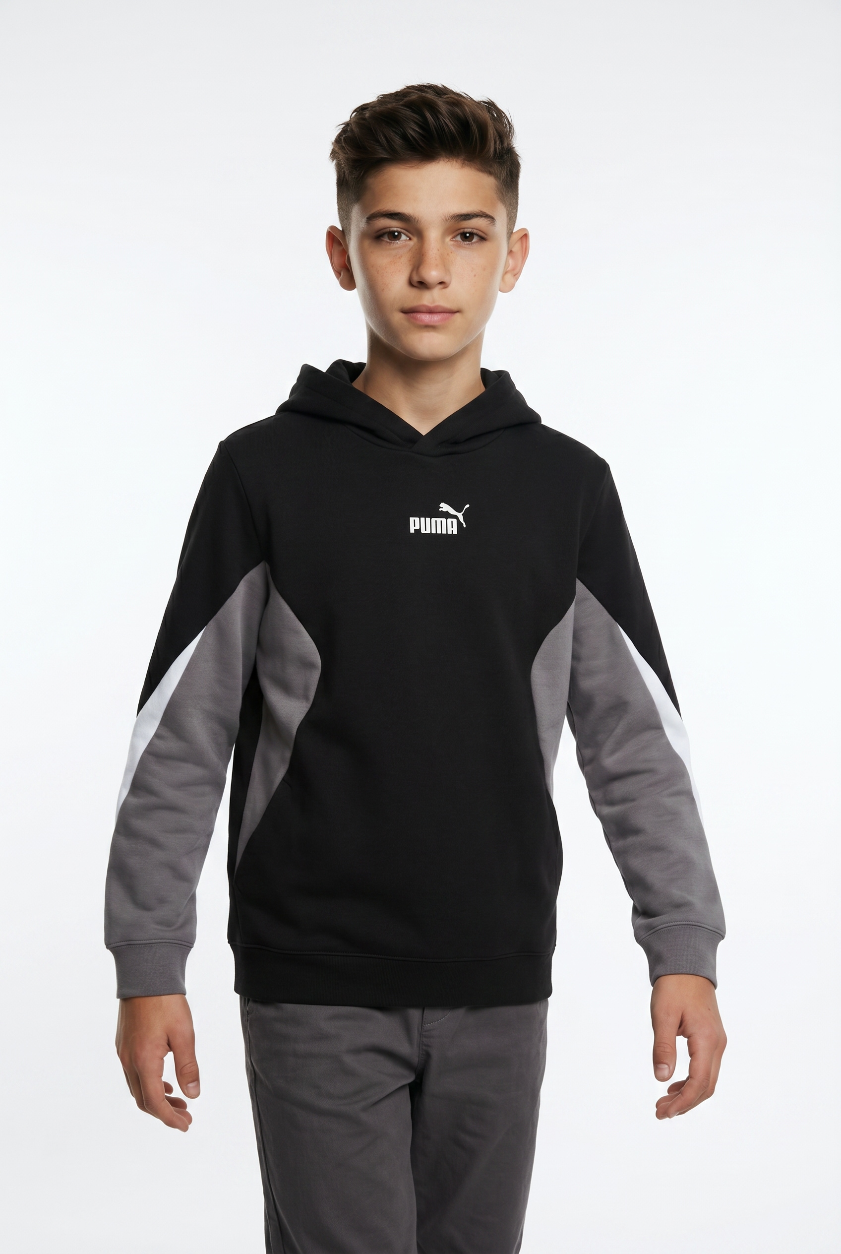 PUMA Kapuzensweatshirt "ESS BLOCK HOODIE FL B", mit Kapuze, Regular Fit