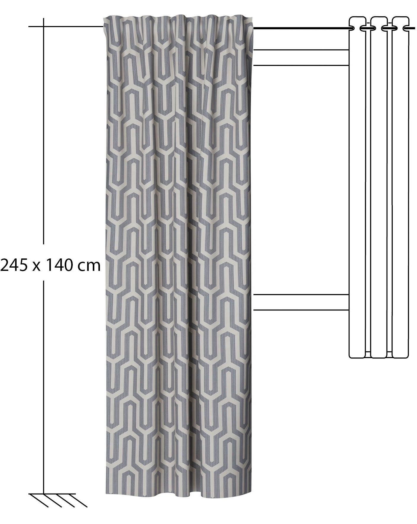 HOMING Vorhang »Tiaro«, (1 St.), blickdicht, geometrisch, Wohnzimmer, Schlafzimmer