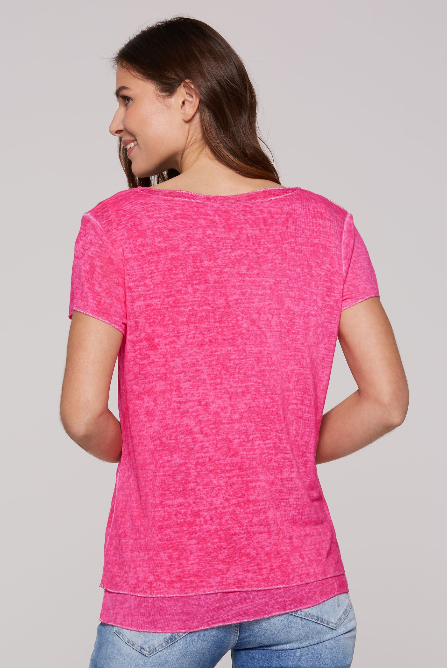 SOCCX 2-in-1-Shirt, mit Glitzernaht an den Kanten und Säumen