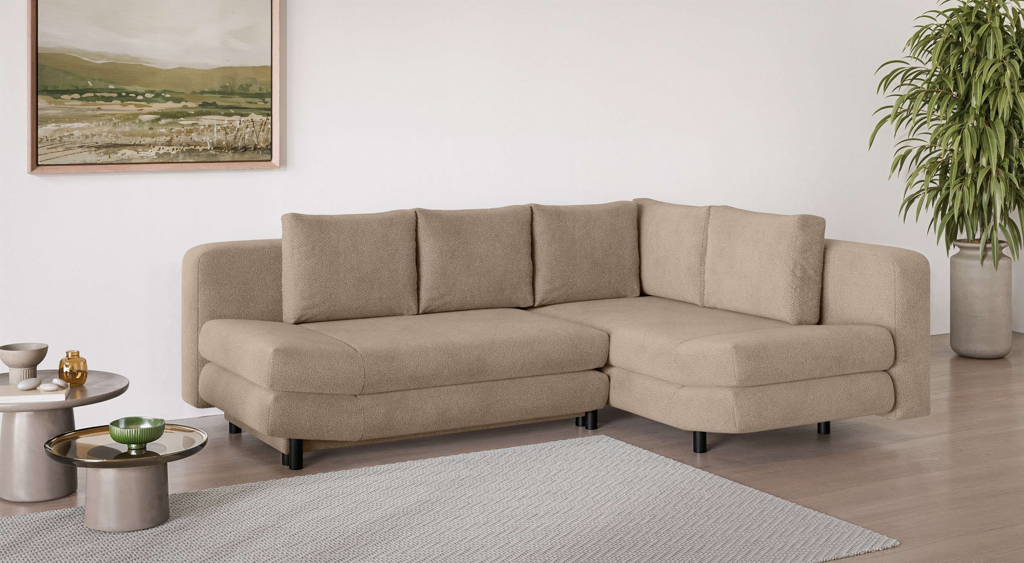 Home affaire Ecksofa "LENNARA Schlafsofa mit Bettkasten, Maße B/T/H: 234/17 günstig online kaufen
