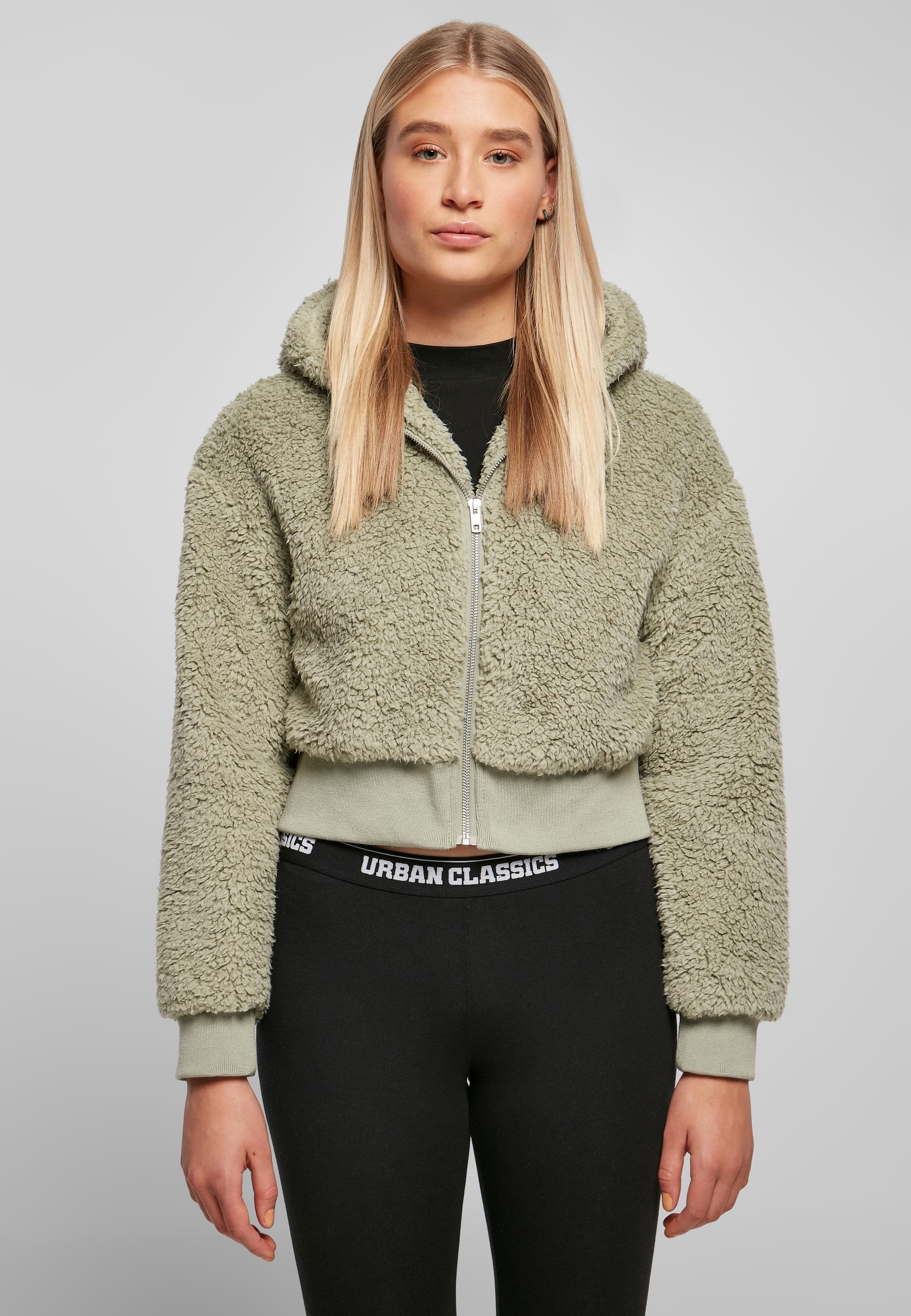 URBAN CLASSICS Allwetterjacke »Urban Classics Damen Ladies Short Oversized Sherpa Jacket«, (1 St.), mit Kapuze