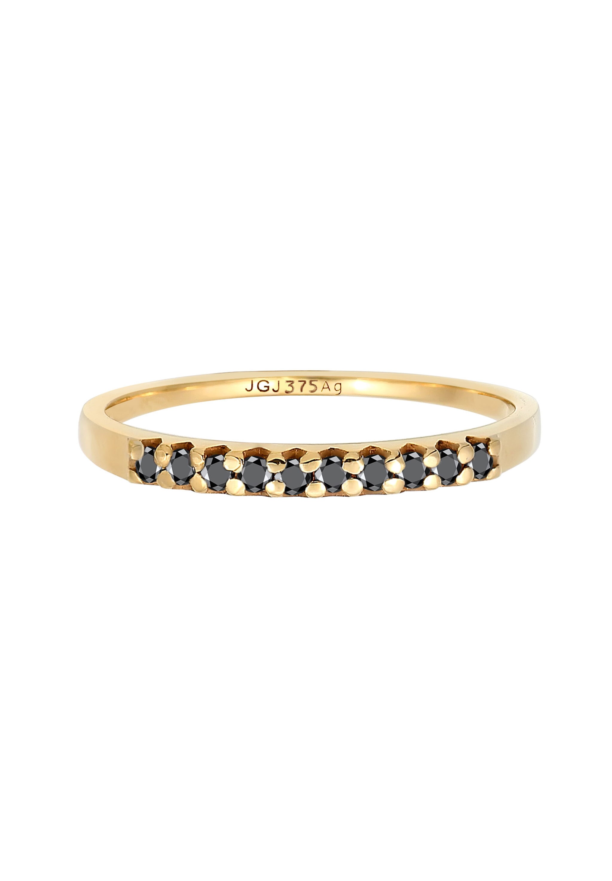 Elli DIAMONDS Diamantring »Diamant Schwarz Brillantschliff (0.15 ct) 375 Gelbgold«