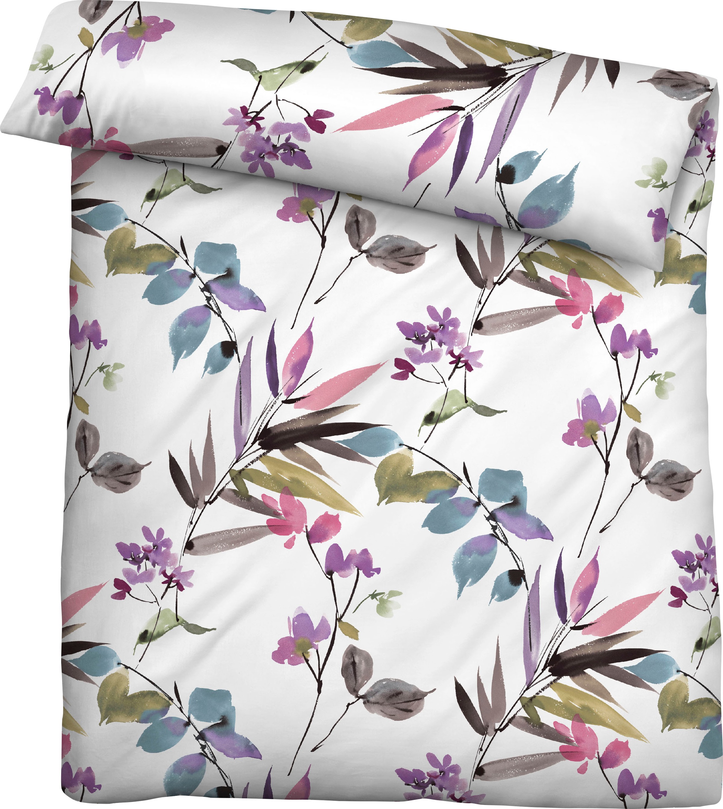 Biberna Bettwäsche »Maria in Gr. 135x200 oder 155x220 cm«, aus Baumwolle, florale Bettwäsche in Soft-Seersucker Qualität