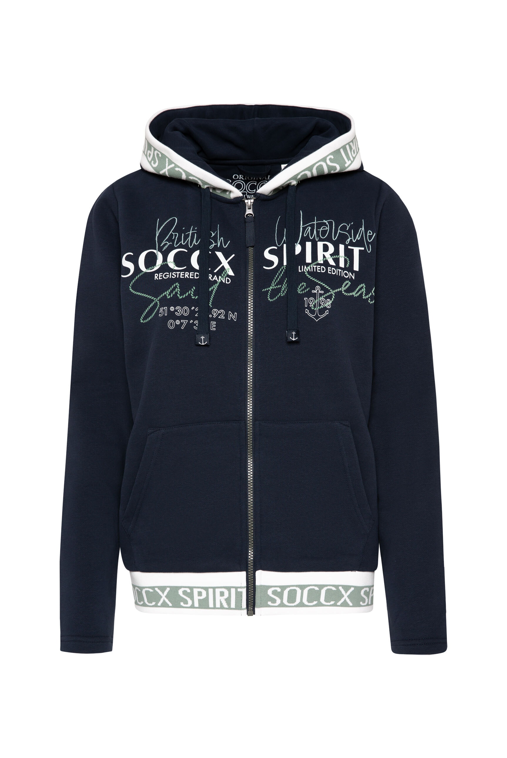 SOCCX Kapuzensweatjacke, mit Baumwolle