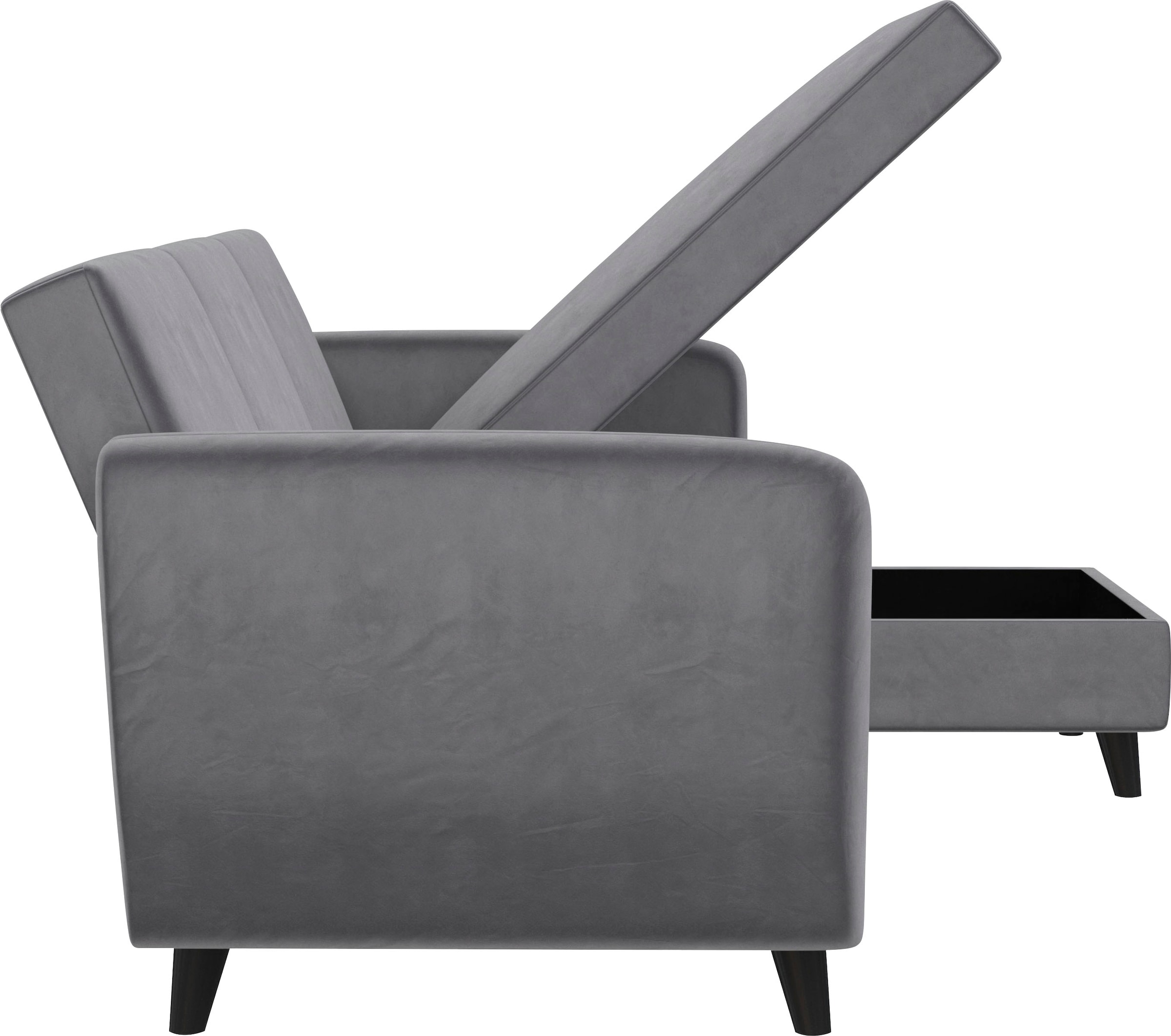Dorel Home Ecksofa »Perry, L-Form,«, Rückenlehne, verschiedene Farbvarianten, Sitzhöhe 43 cm, Breite 219 cm