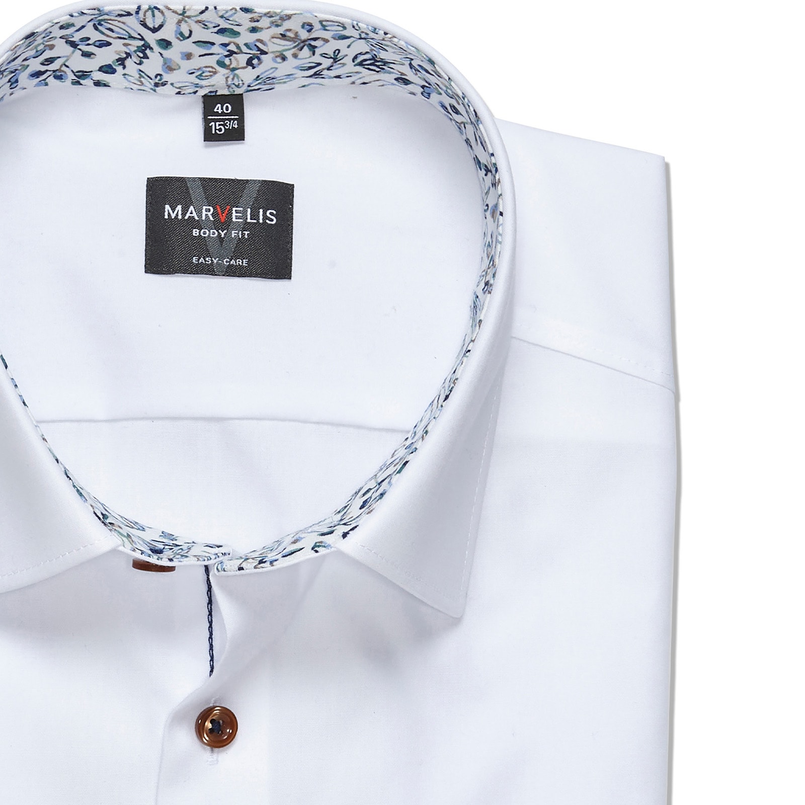 MARVELIS Langarmhemd Businesshemd, New York Kentkragen, bügelleicht