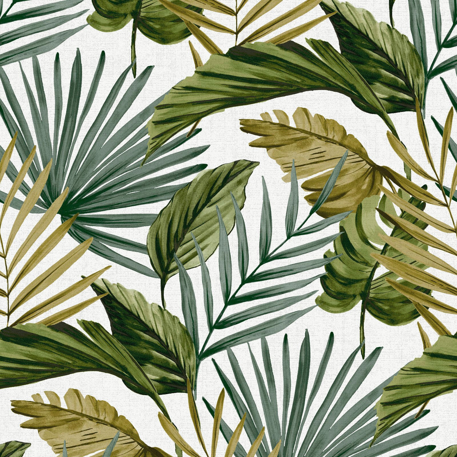 WOW Vliestapete "Flow Grün/Naturel" botanisch geprägt FSC zertifiziert, mit lebhaftem Druck, 10 Meter Länge