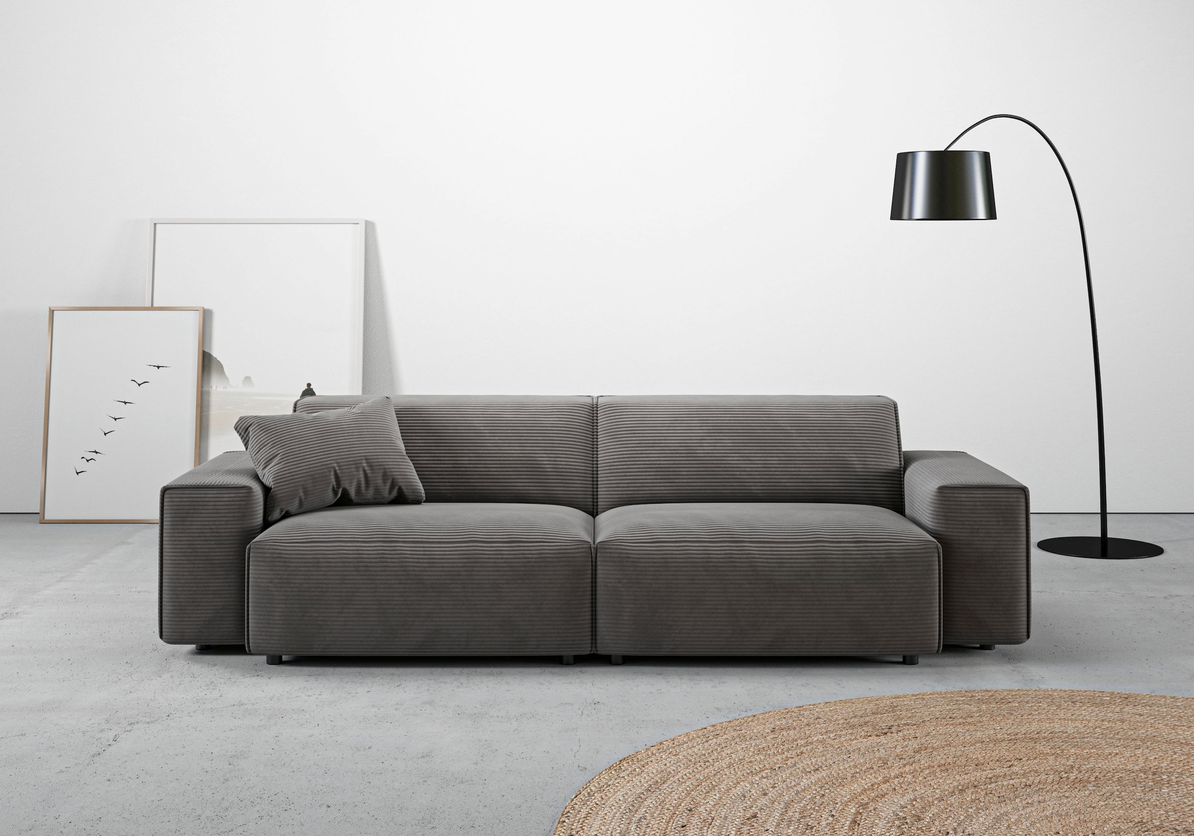 andas Big-Sofa "Glimminge auch in Breitcord, Feincord + Easy care-Bezug,", besondere Kedernähte Zierkissen