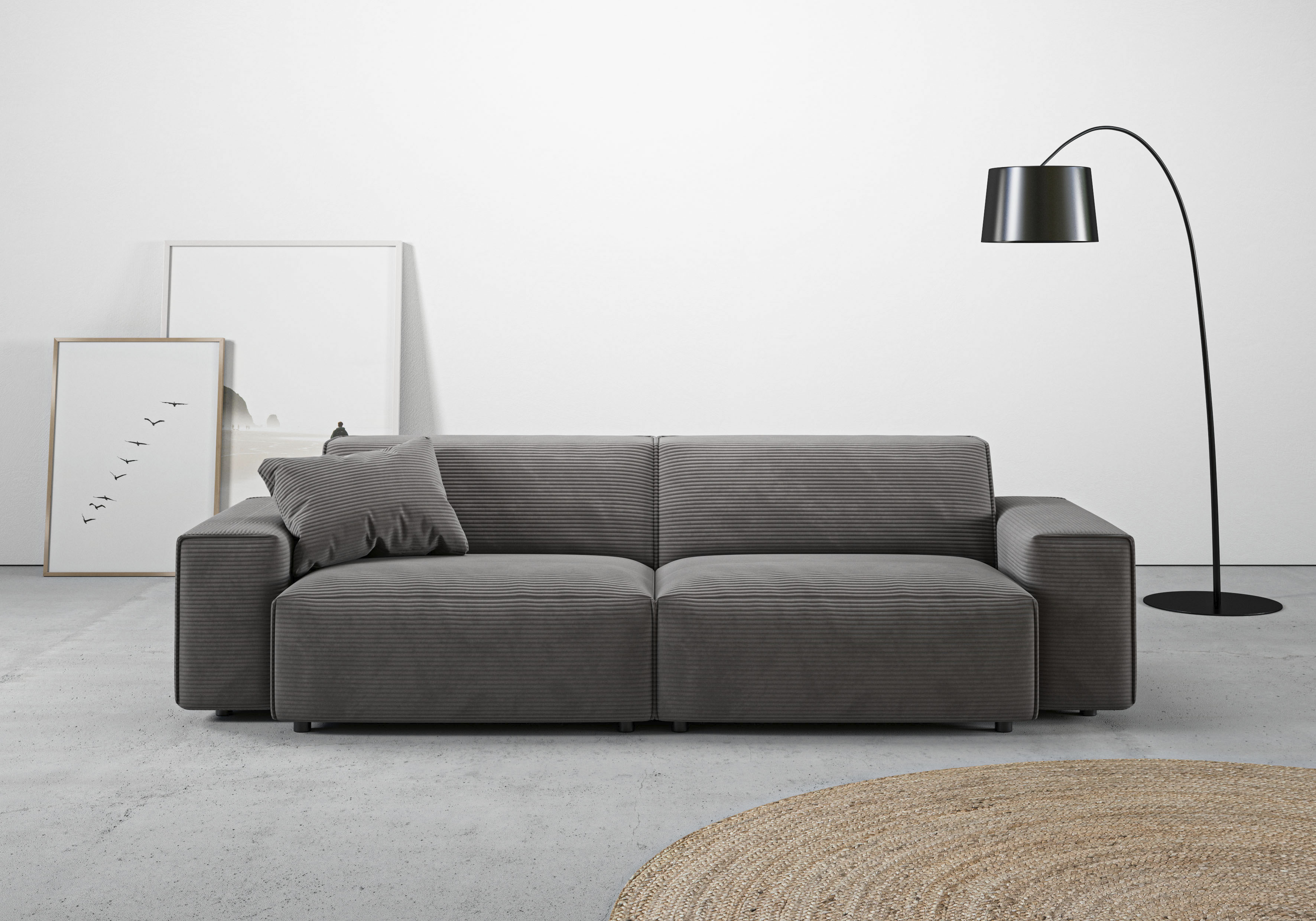 Home affaire Big-Sofa "Glimminge auch in Breitcord, Feincord + Easy care-Bezug," besondere Kedernähte Zierkissen