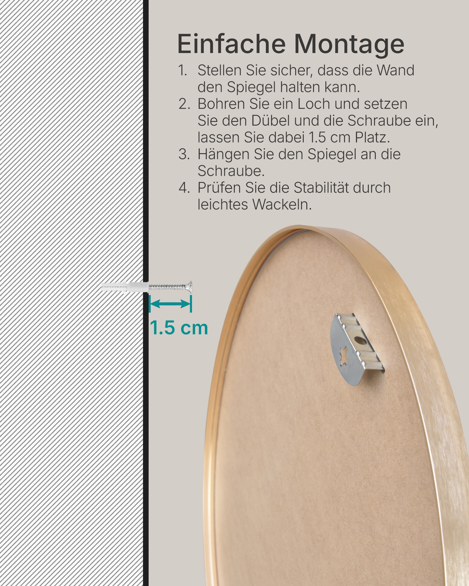 OTTO home Spiegel »Wandspiegel Addrik, wahlweise in 2 Größen 60x60cm oder 80x80cm« runde Form, in verschiedenen Farben