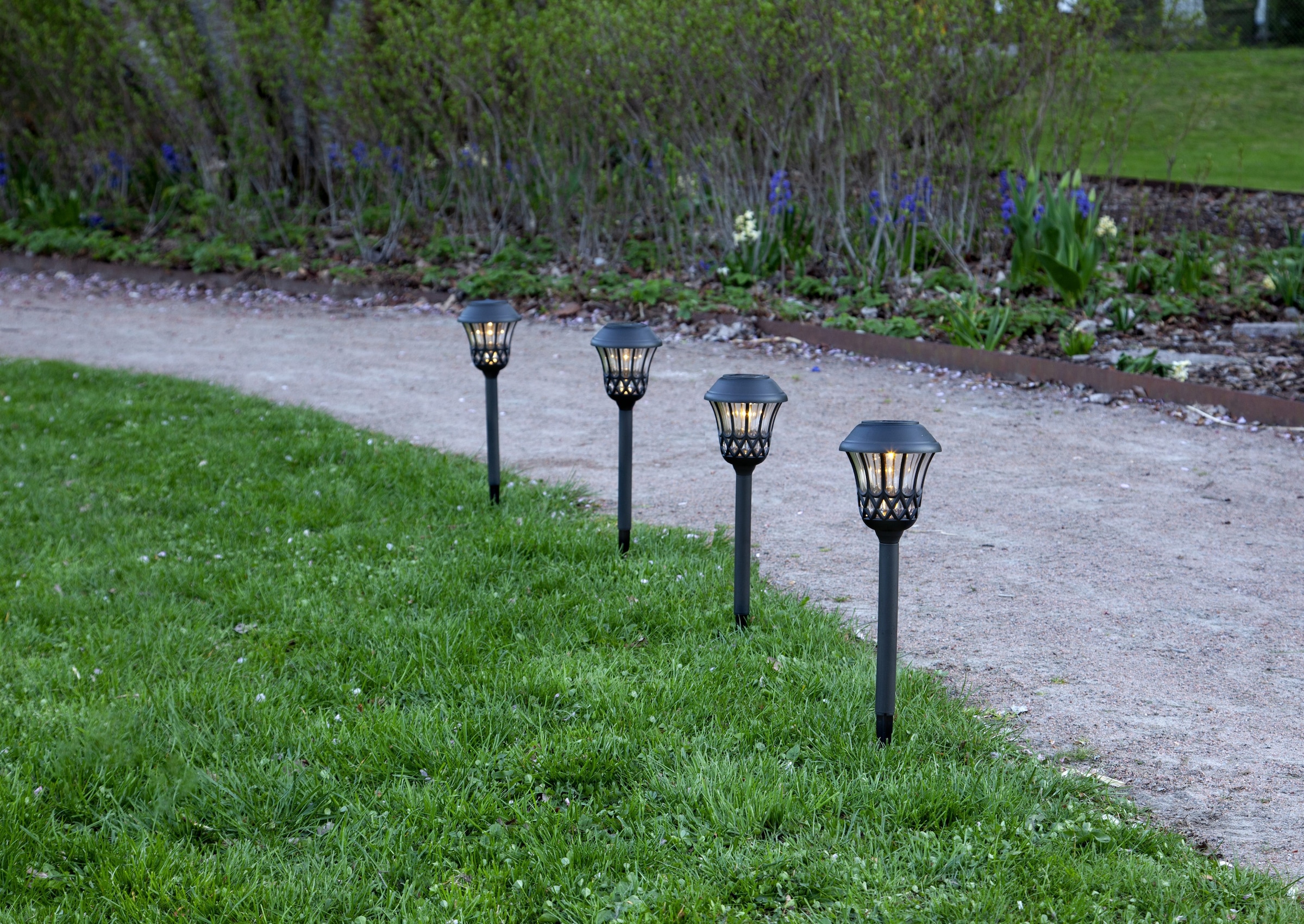 Parforce Traditional Hunting LED Solarleuchte »Solar-Wegleuchte Lace« LED-Board 4 Stk. Warmweiß 4er-Set Solar-Wegeleuchten, dekoratives Muster, Dämmerungssensor