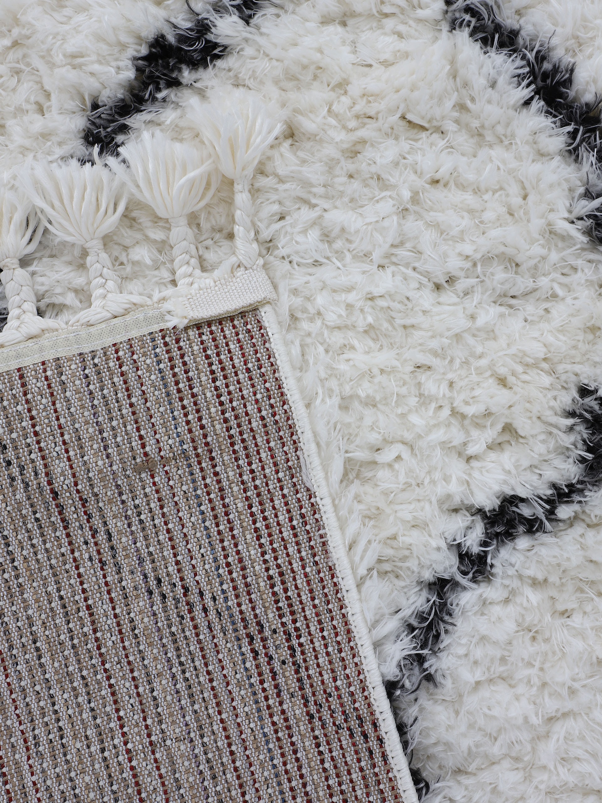 carpetfine Hochflor-Teppich »Eddy«, rechteckig, 30 mm Höhe, auch in quadratischer Form, mit Fransen, Wohnzimmer