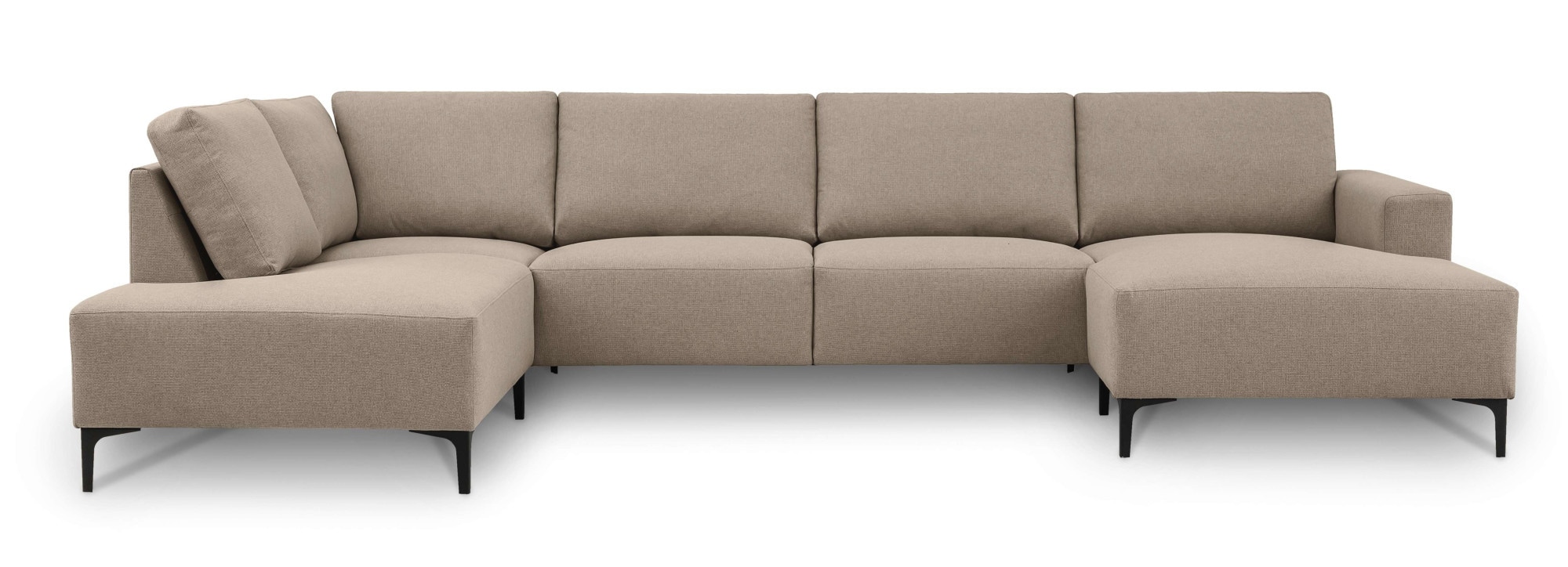 Home affaire Wohnlandschaft »Tournon U-Form, XXL Sofa, Breite 333 cm, Webstoff, Chenille« Designsofa im nordischen Stil, Wellenunterfederung, Metallfüße