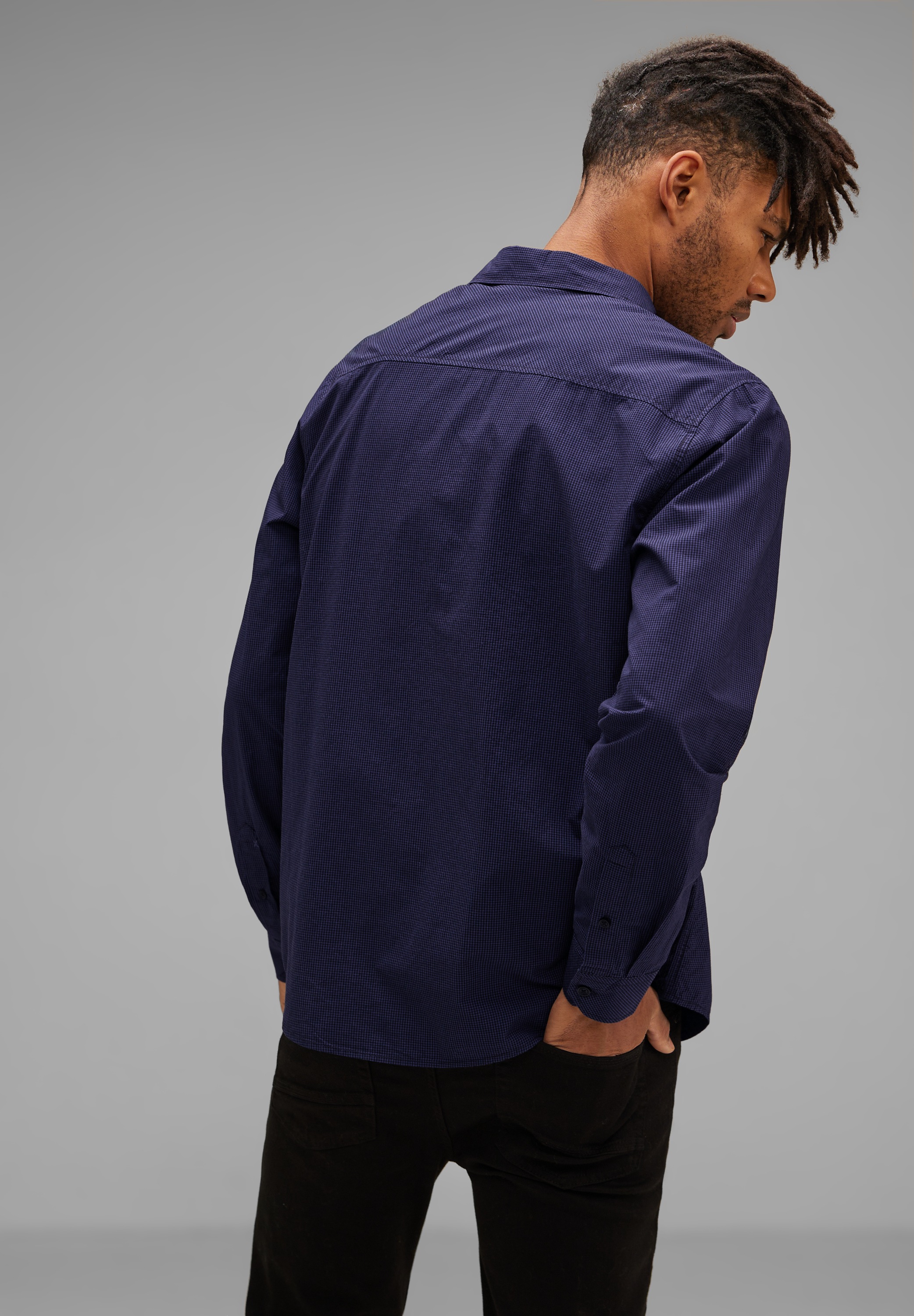 STREET ONE MEN Langarmhemd, mit Minimal Muster