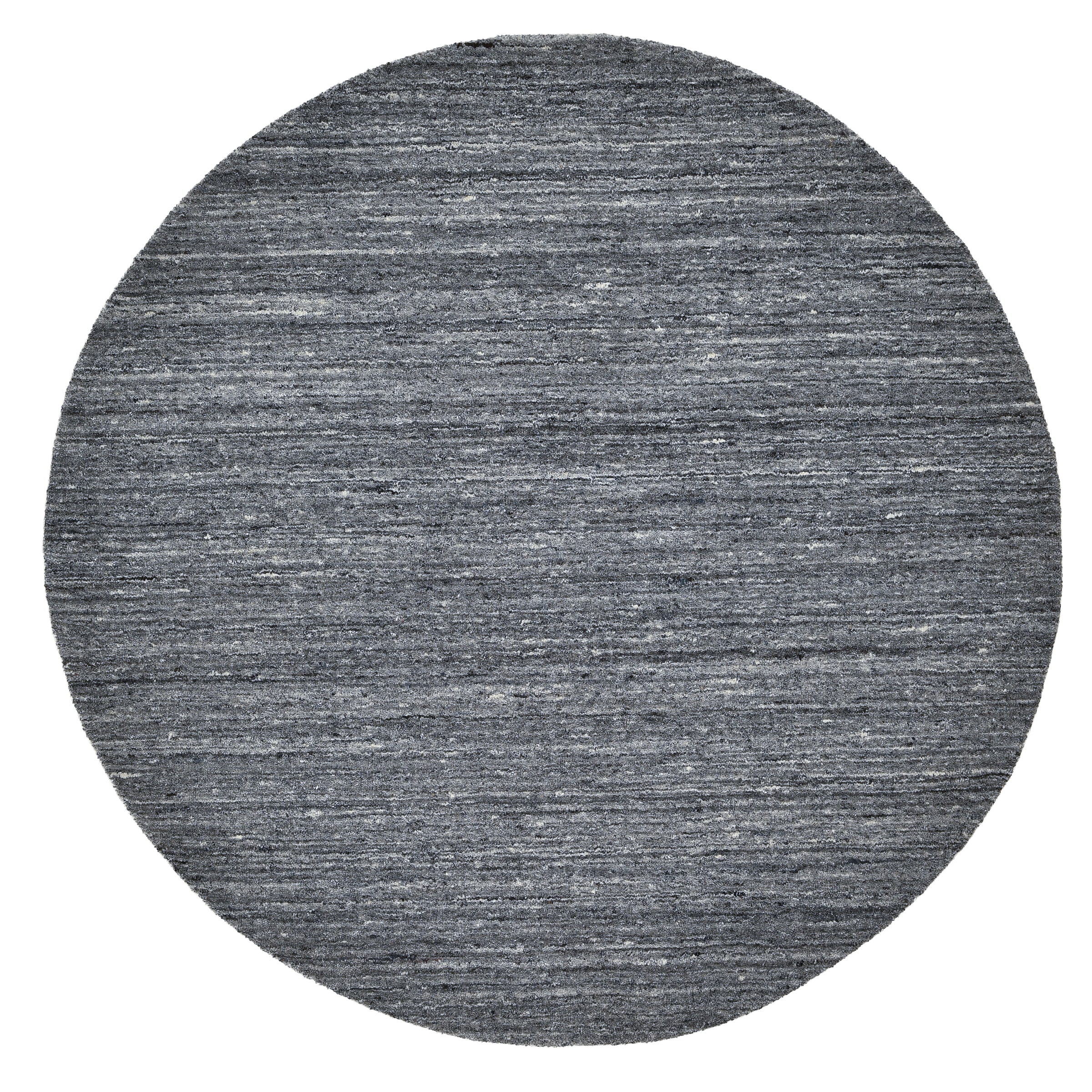 "Wollteppich THEKO ""Pure UNI, handgewebt"", grau (anthrazit), H:14mm Ø:100cm, Schurwolle, Teppiche, meliert, reine Wolle, handgewebt, Wohnzimmer"