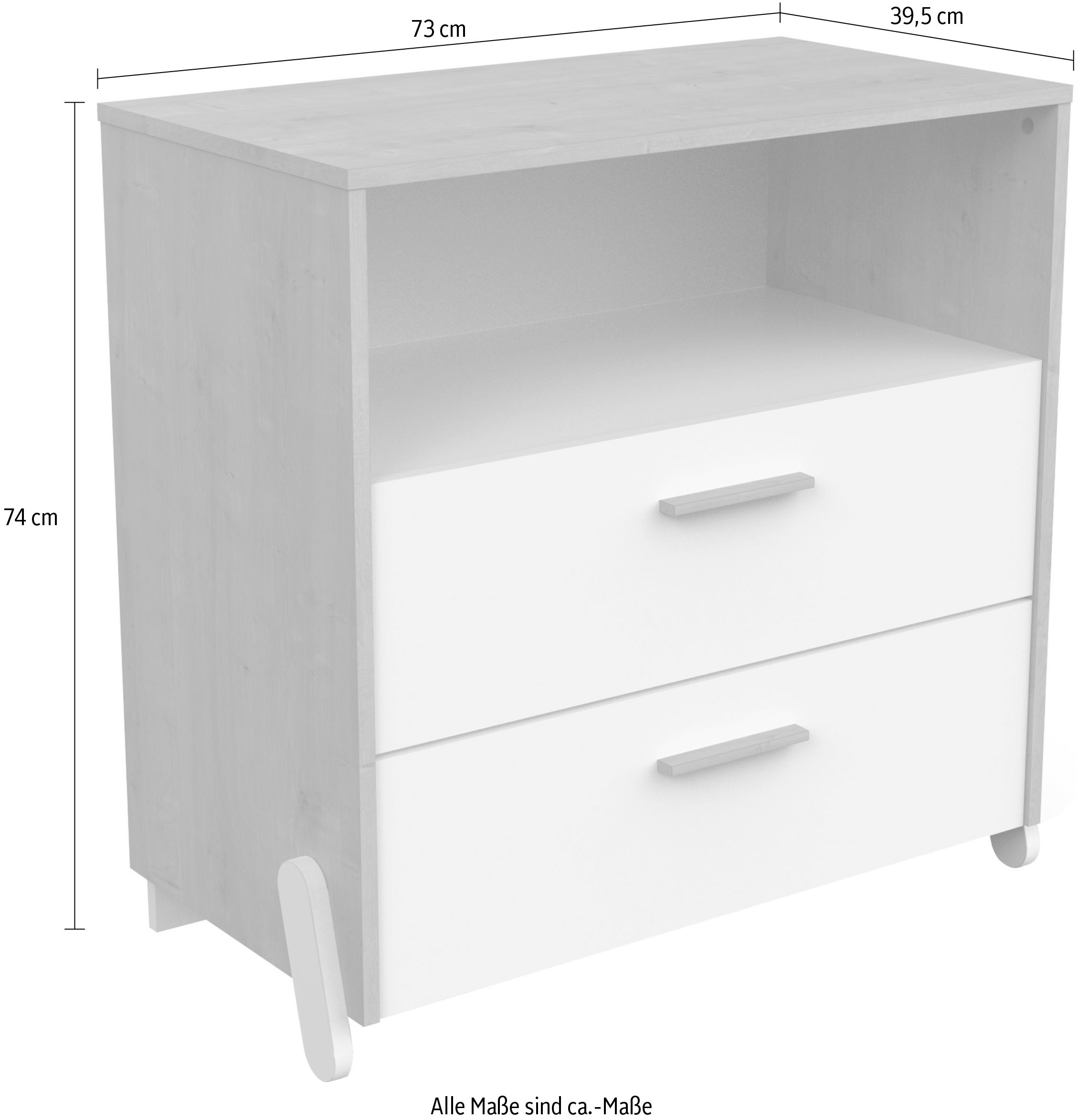 Demeyere GROUP Nachtschrank »MEUBLES Naili«, Kommode 2 Schubladen/ 1 Niche