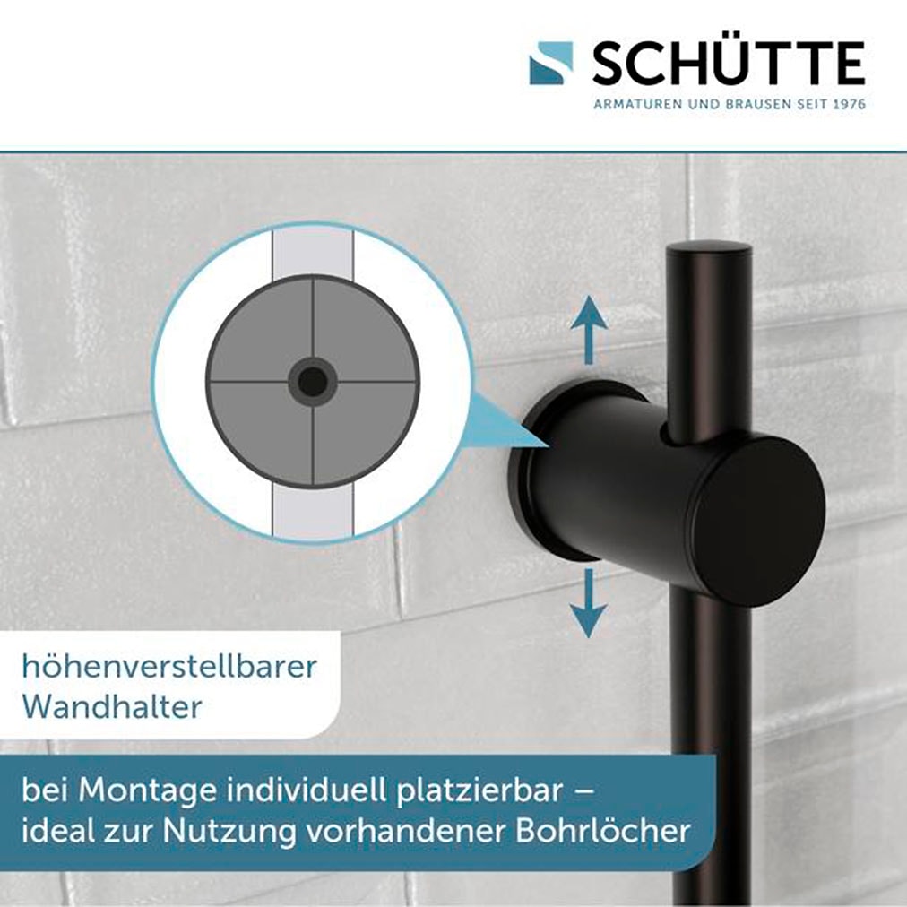 Schütte Brausegarnitur »RAVEN« Regendusche, mit Schlauch und Halterung, Wellness-Duschkopf