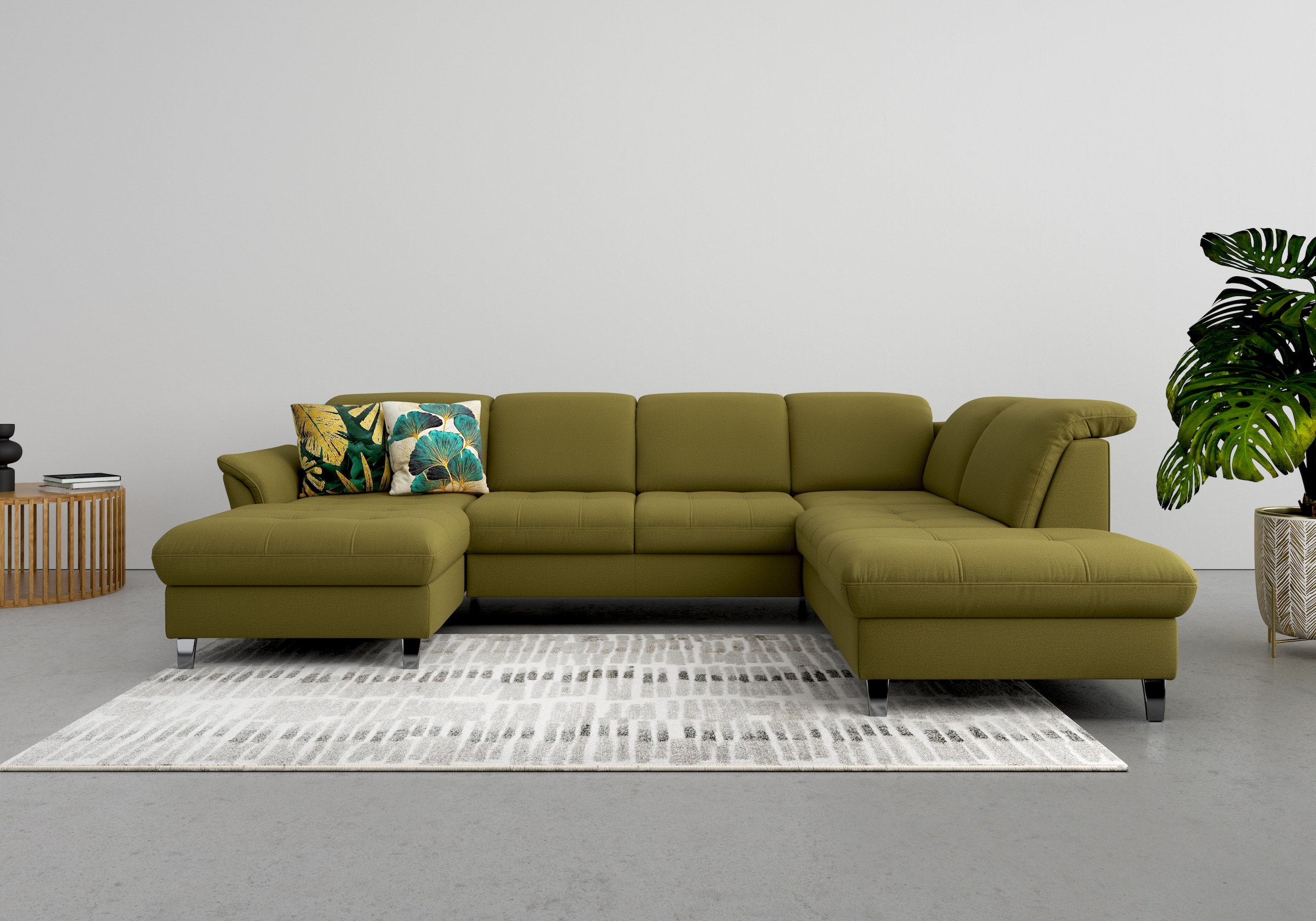 sit&more Wohnlandschaft "Maggiore U-Form" wahlweise mit Kopfteilverstellung, Schlaffunktion und Stauraum