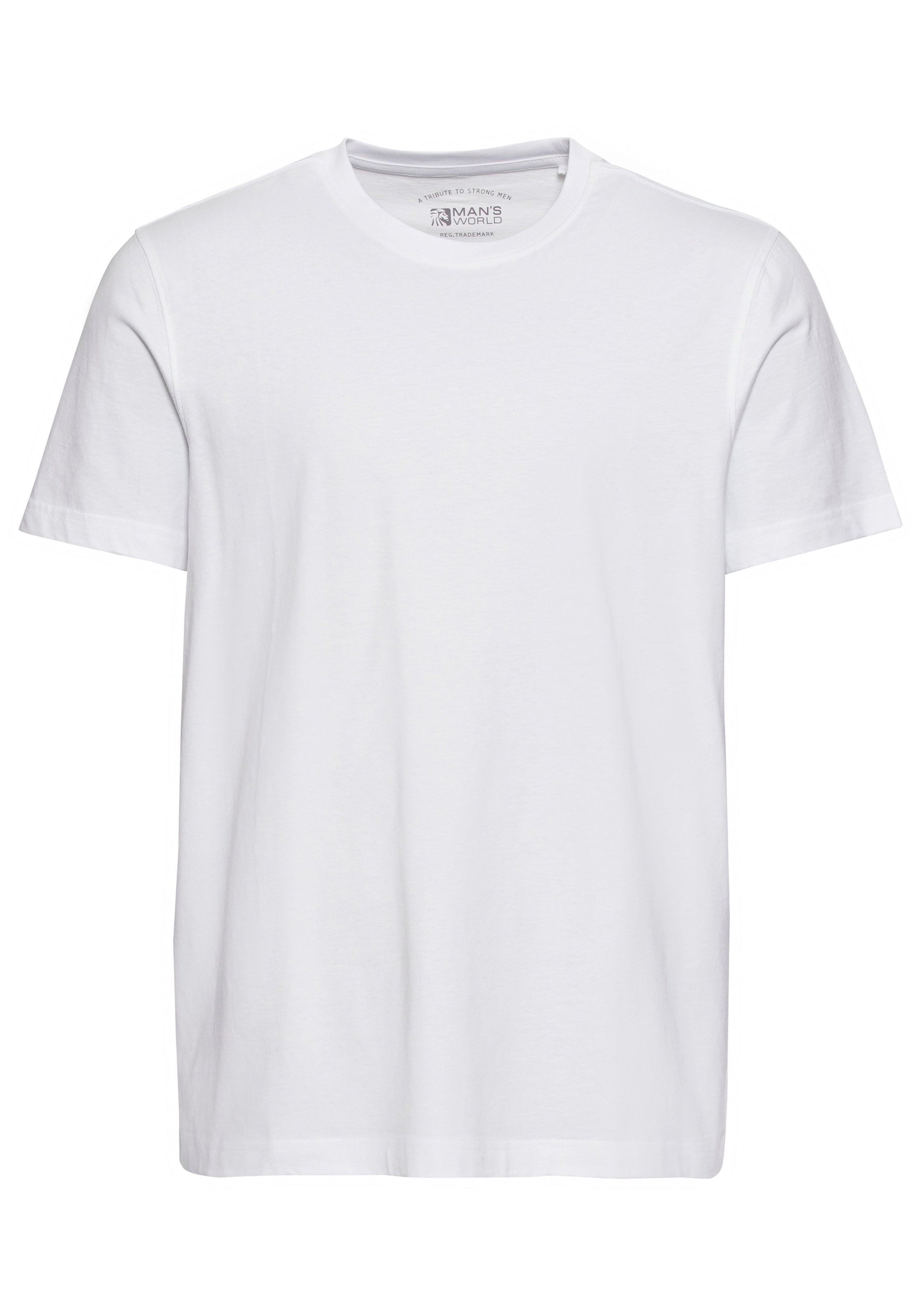 Man's World Rundhalsshirt, (Packung, 6 tlg., 6-er Pack), Kurzarm, unifarben, Rundhals, aus Baumwolle